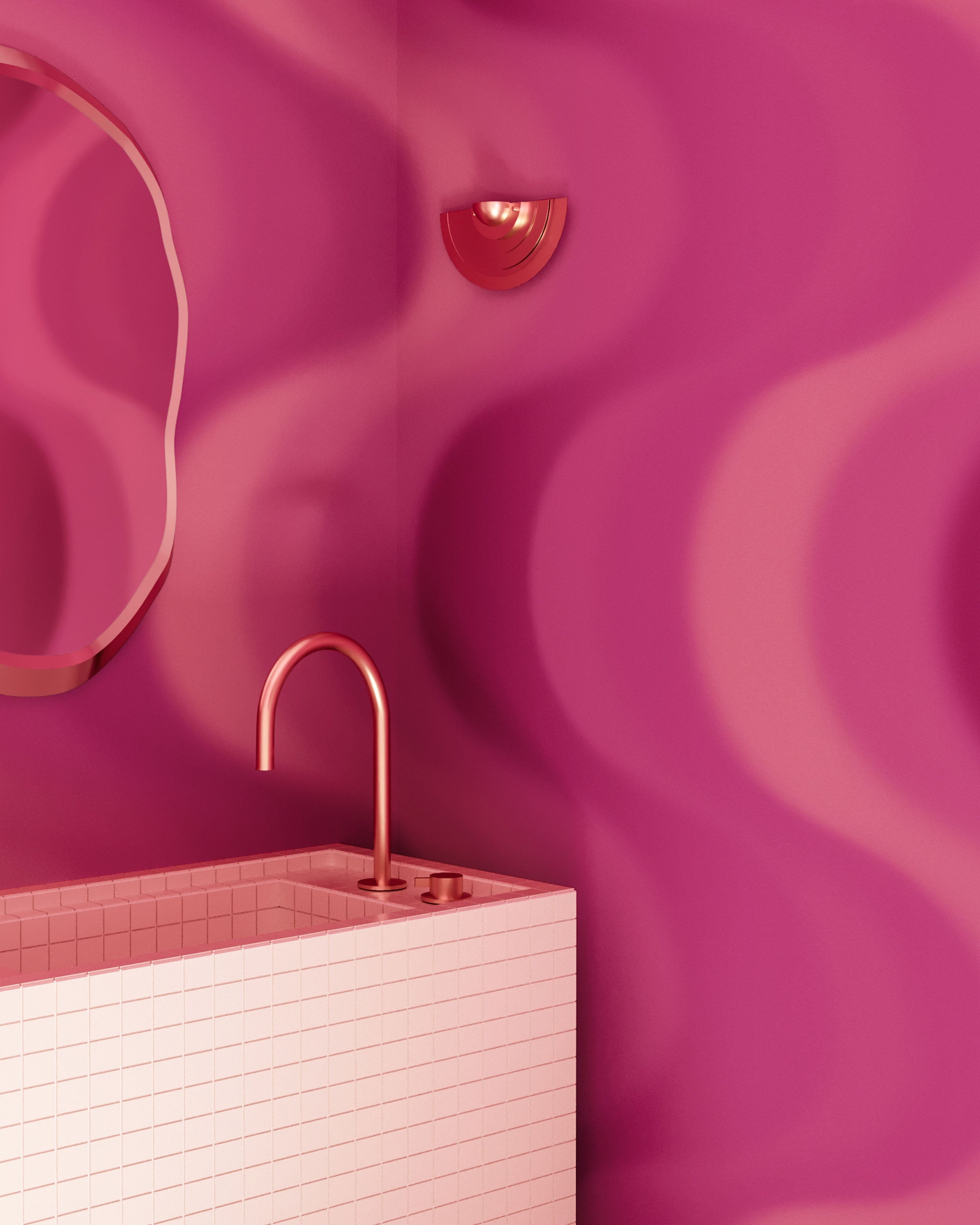 Oceanic© Mural Wallpaper in Fuchsia