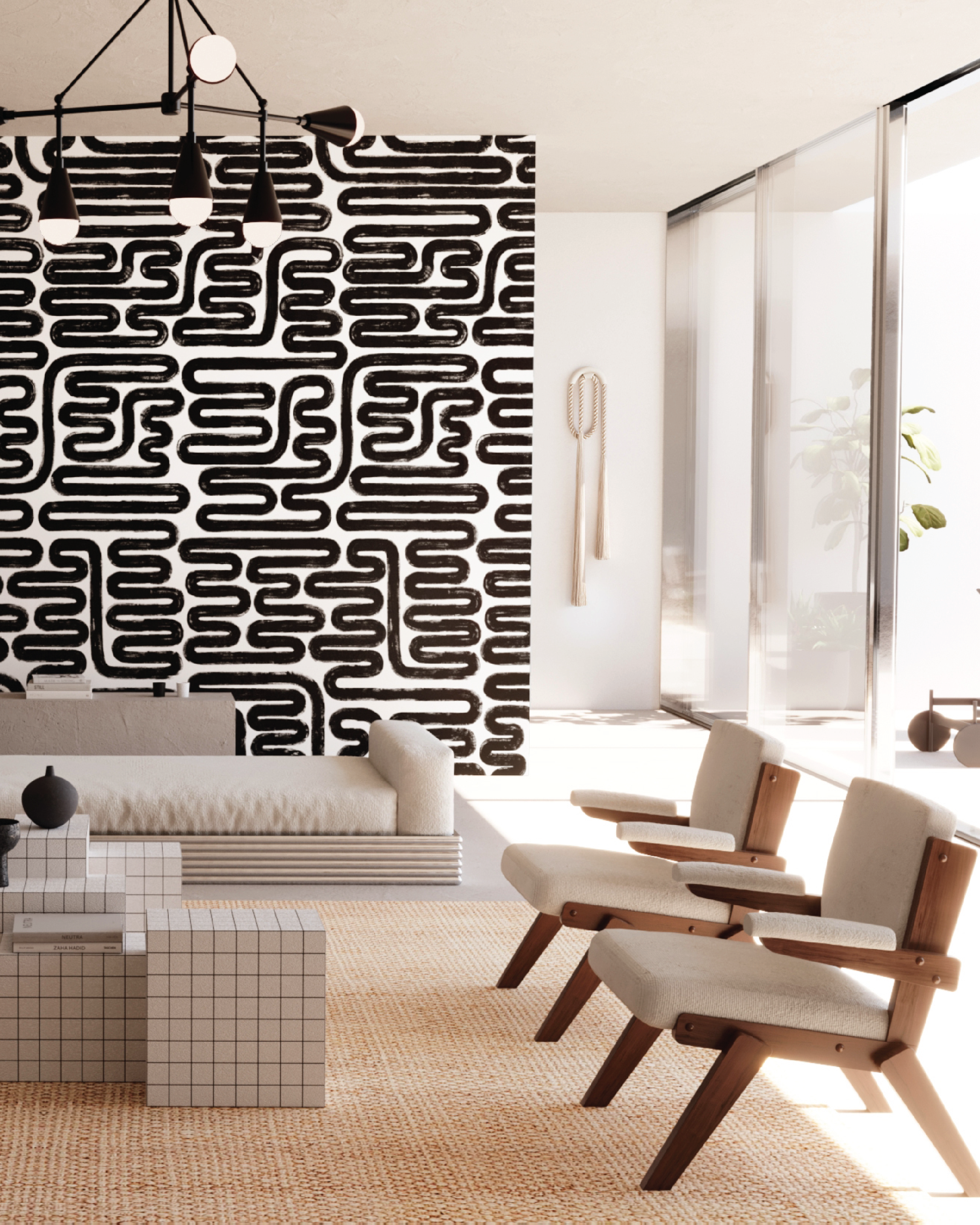 Pac-Man© Wallpaper in Black + White