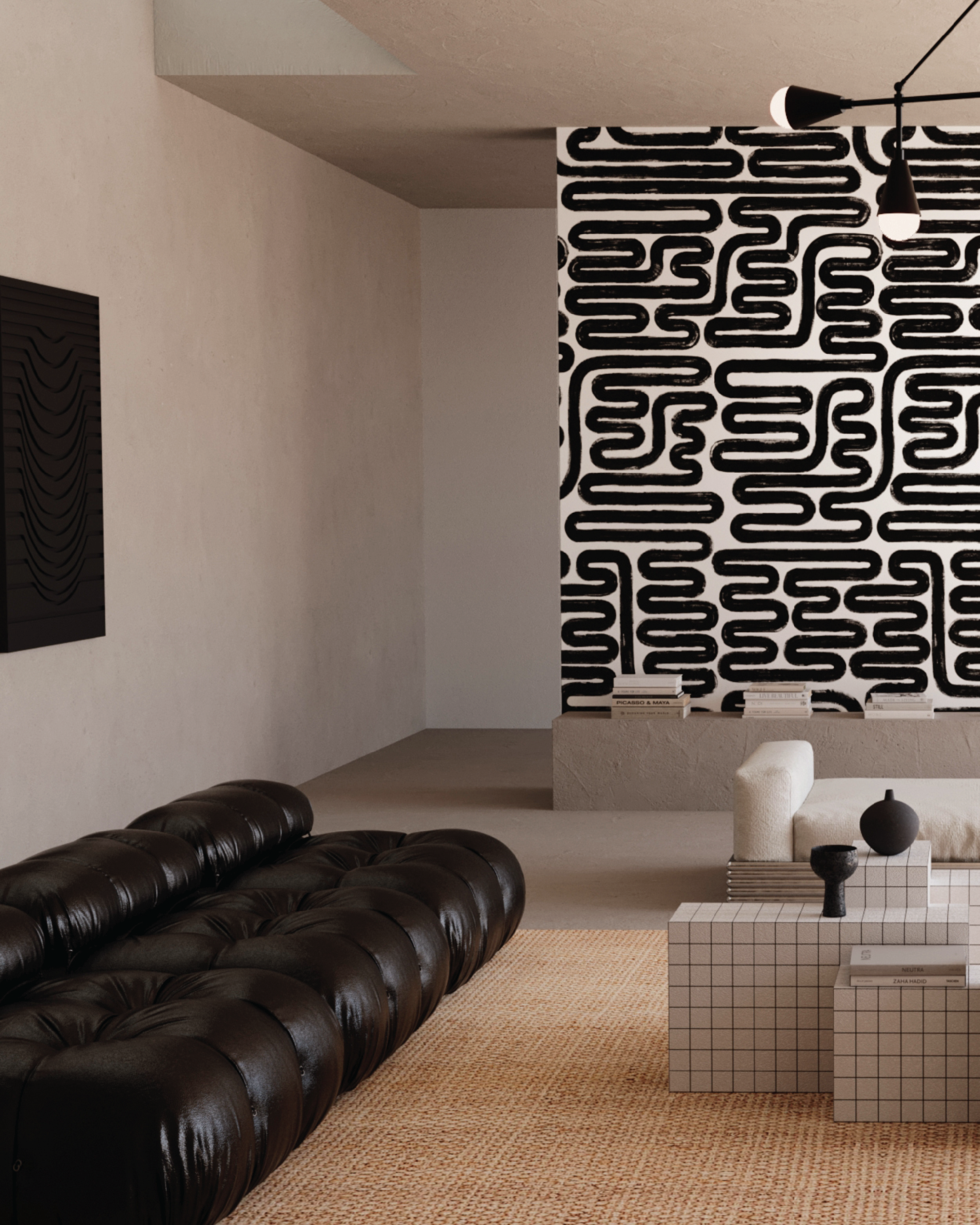 Pac-Man© Wallpaper in Black + White