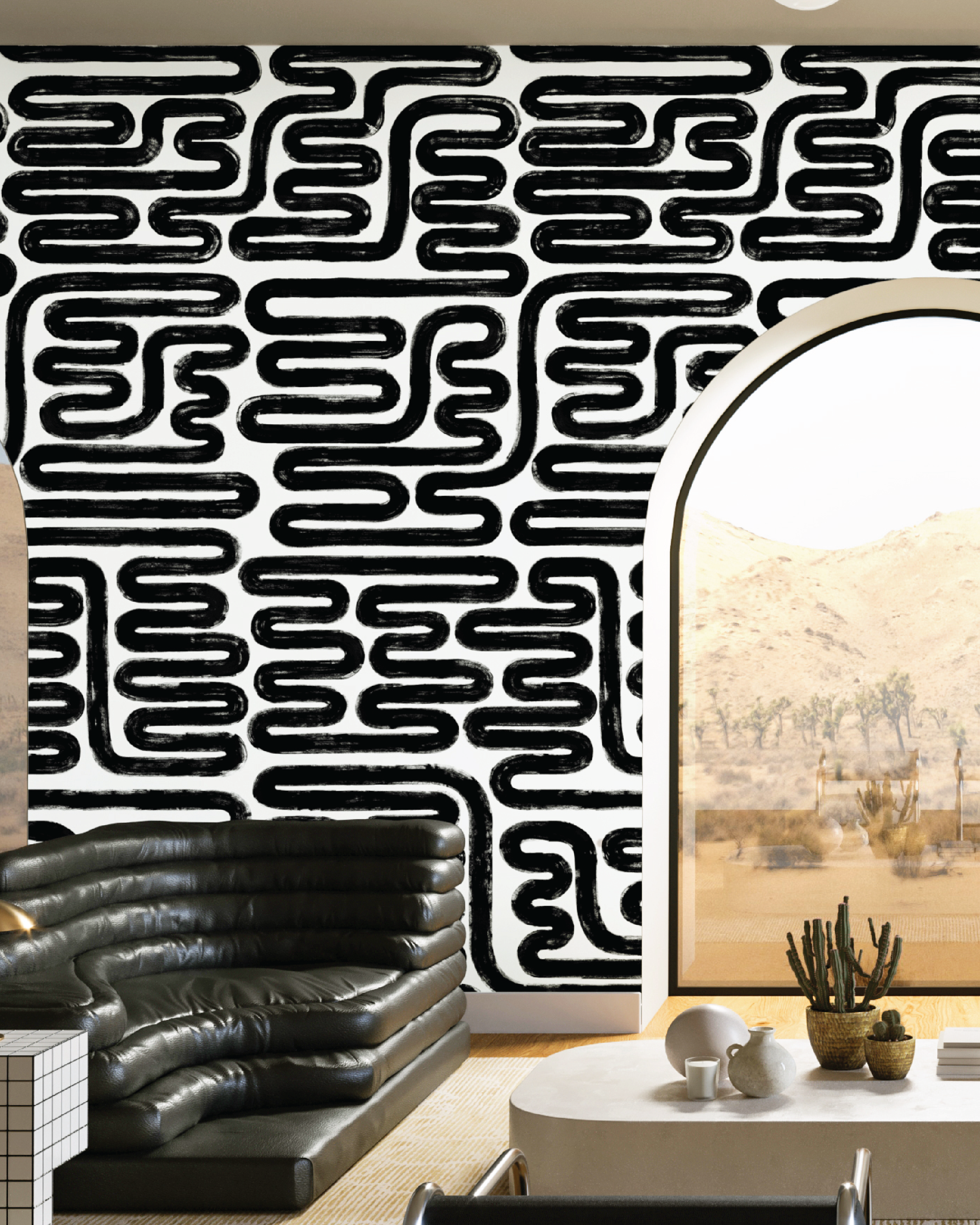 Pac-Man© Wallpaper in Black + White