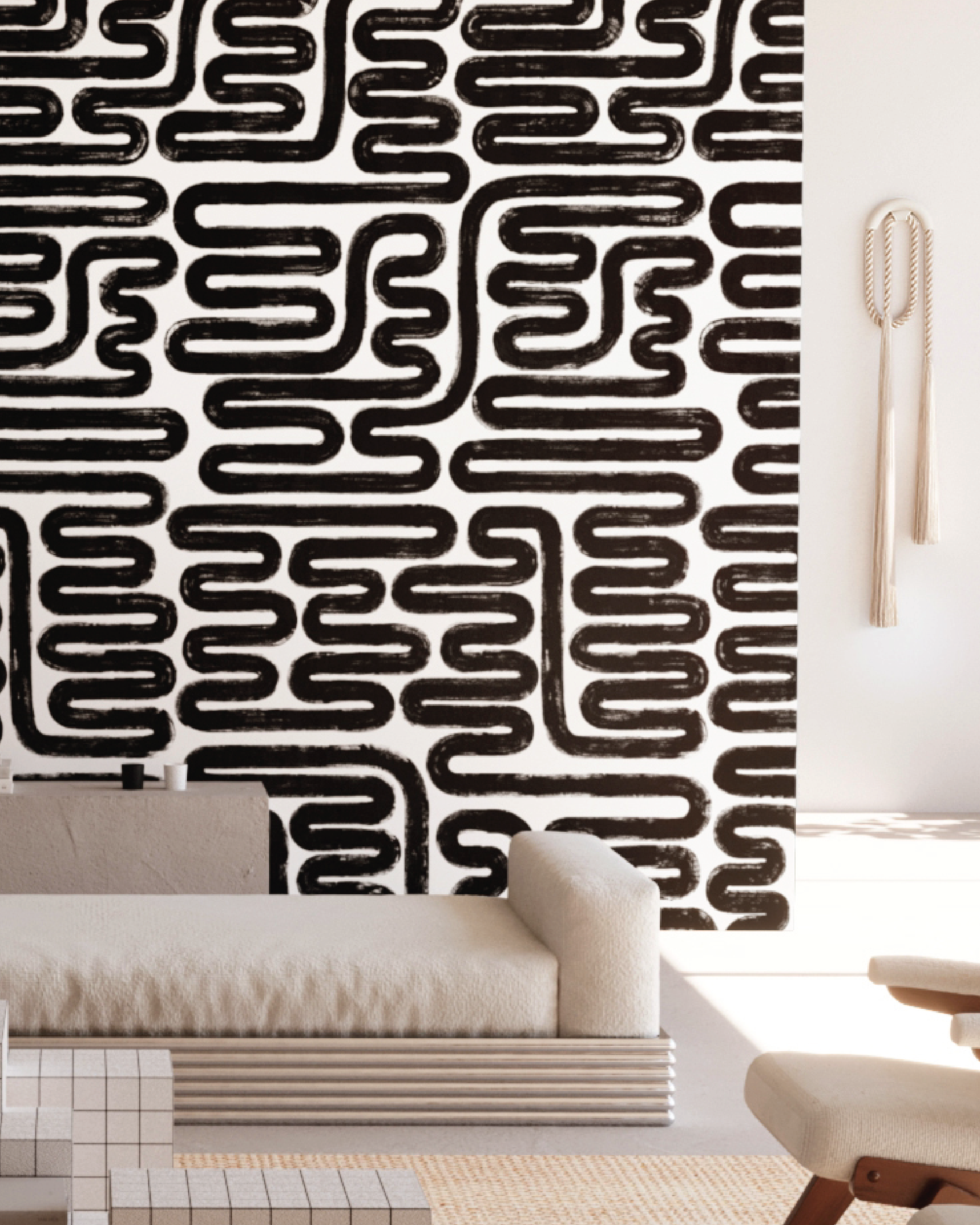 Pac-Man© Wallpaper in Black + White