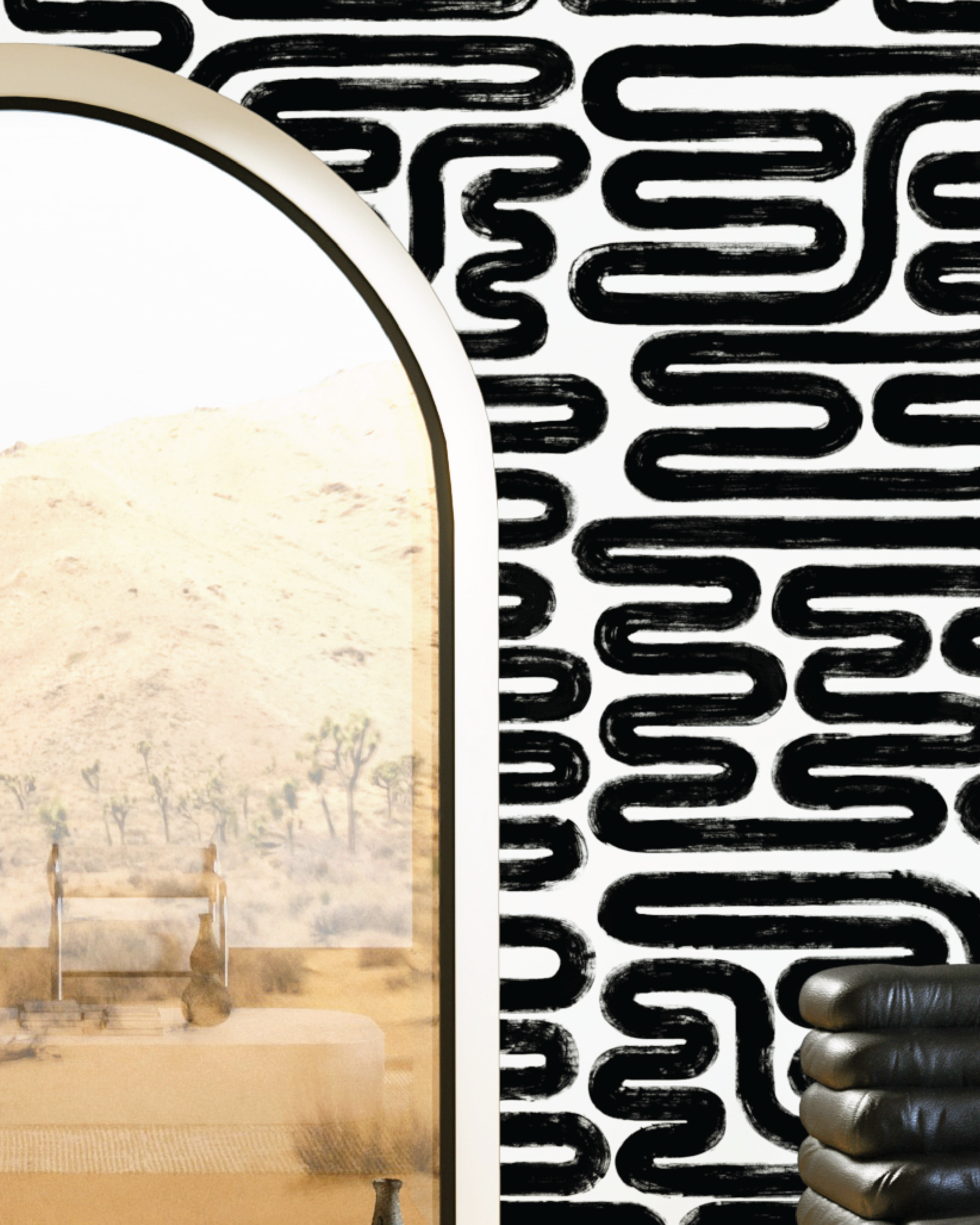 Pac-Man© Wallpaper in Black + White