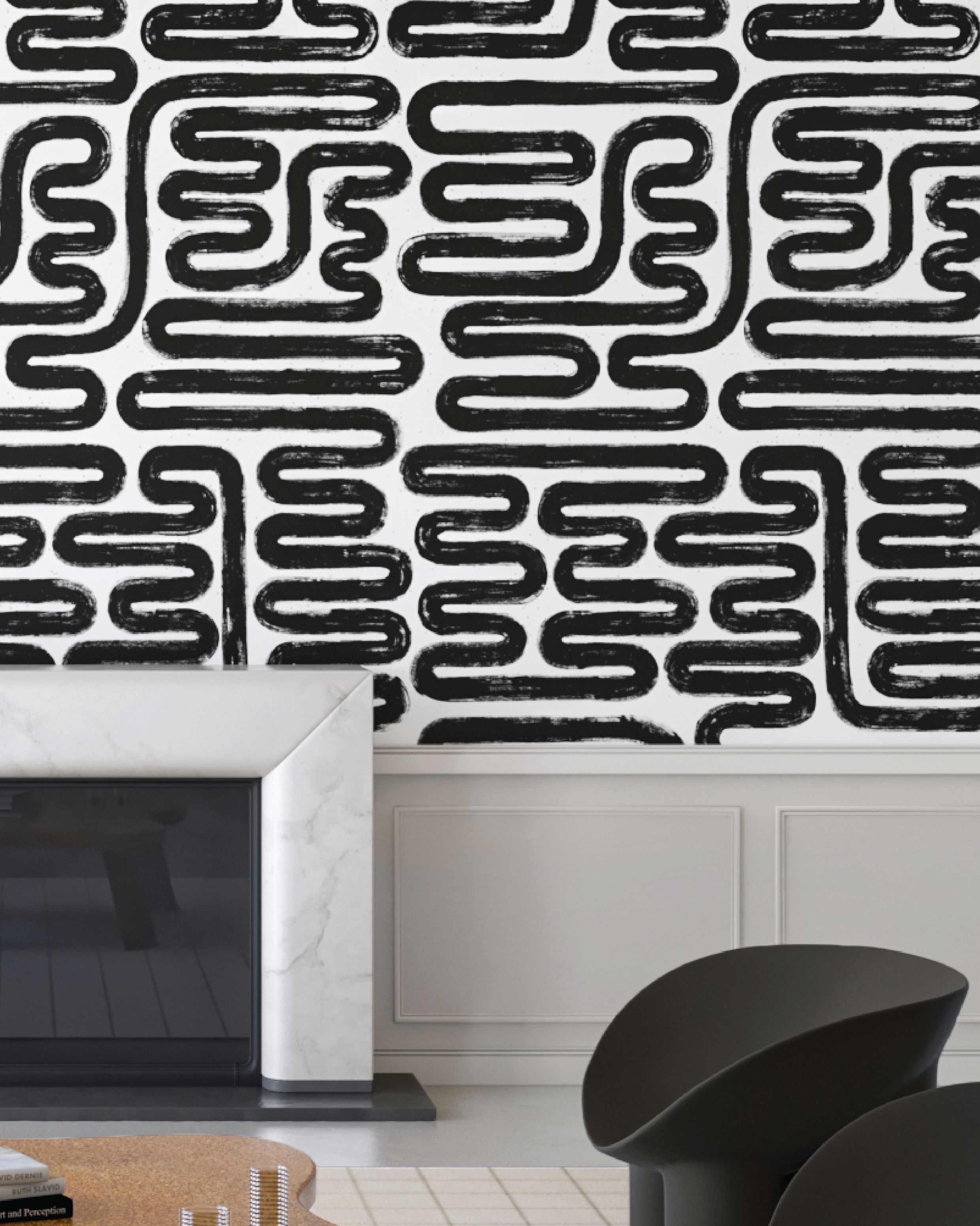 Pac-Man© Wallpaper in Black + White