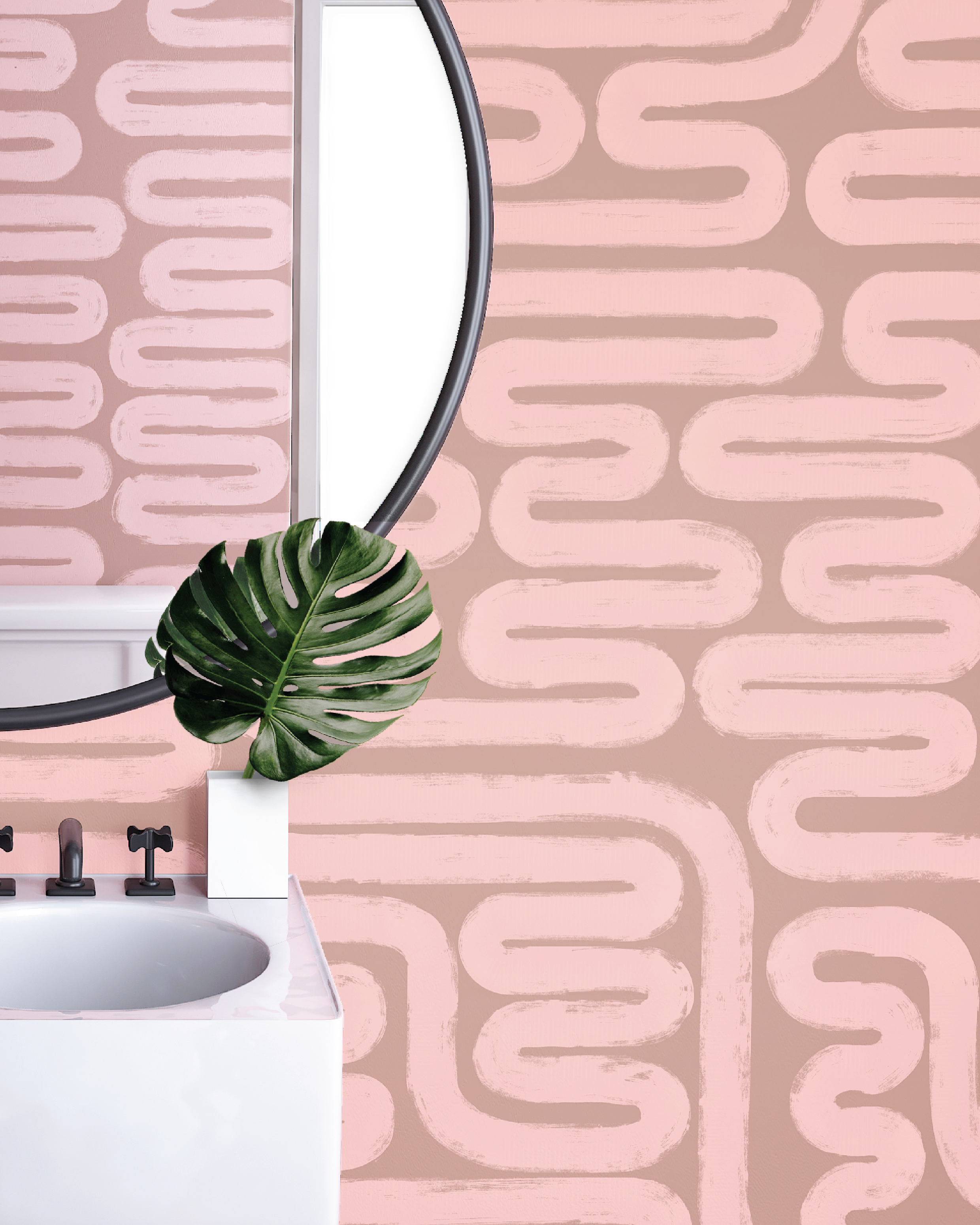 Pac-Man© Wallpaper in Cactus Blossom