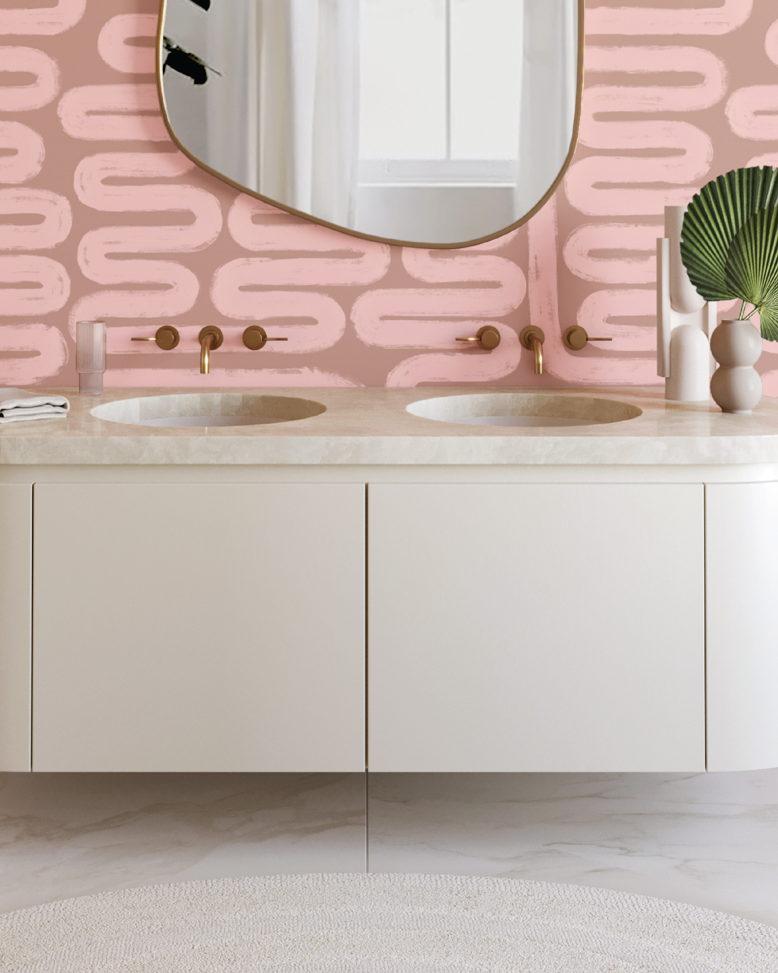 Pac-Man© Wallpaper in Cactus Blossom