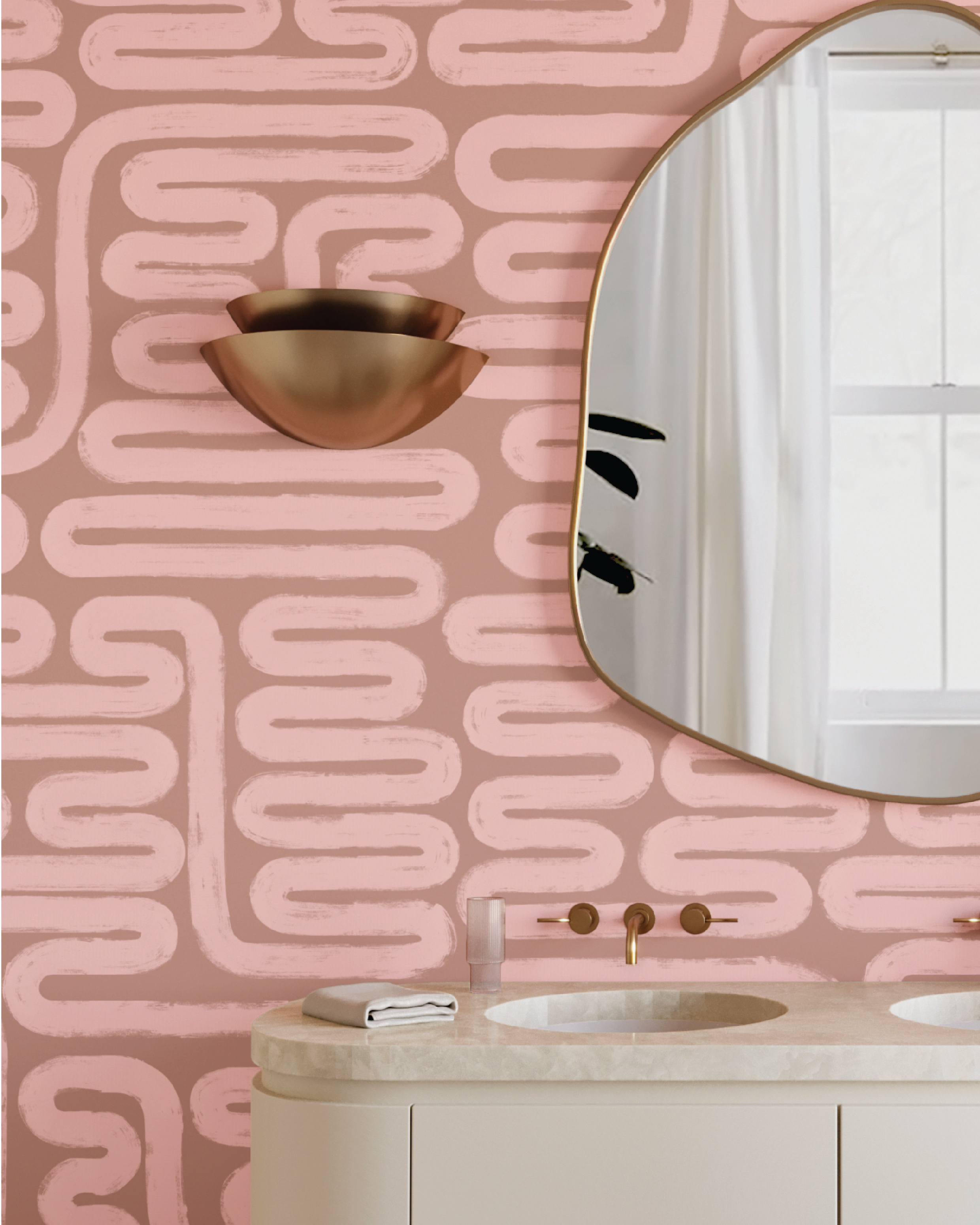 Pac-Man© Wallpaper in Cactus Blossom