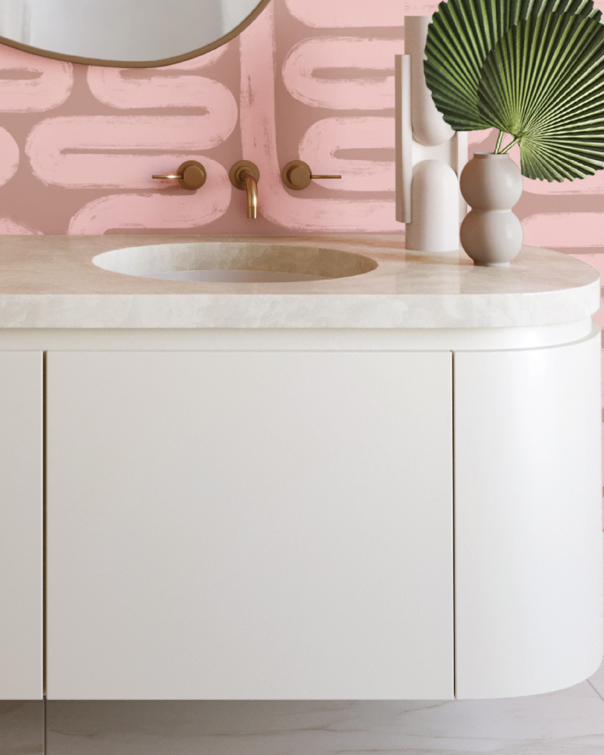 Pac-Man© Wallpaper in Cactus Blossom