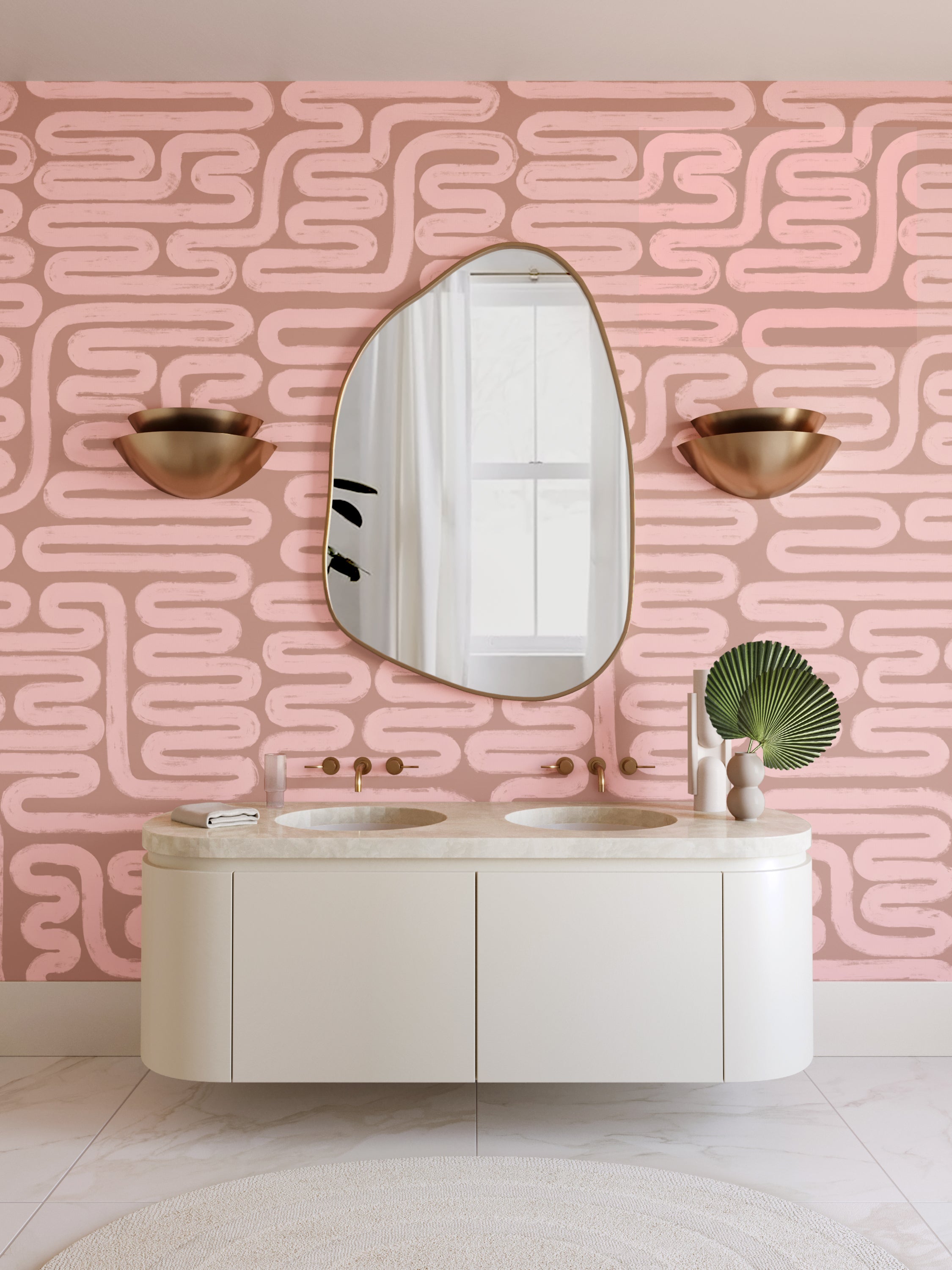 Pac-Man© Wallpaper in Cactus Blossom