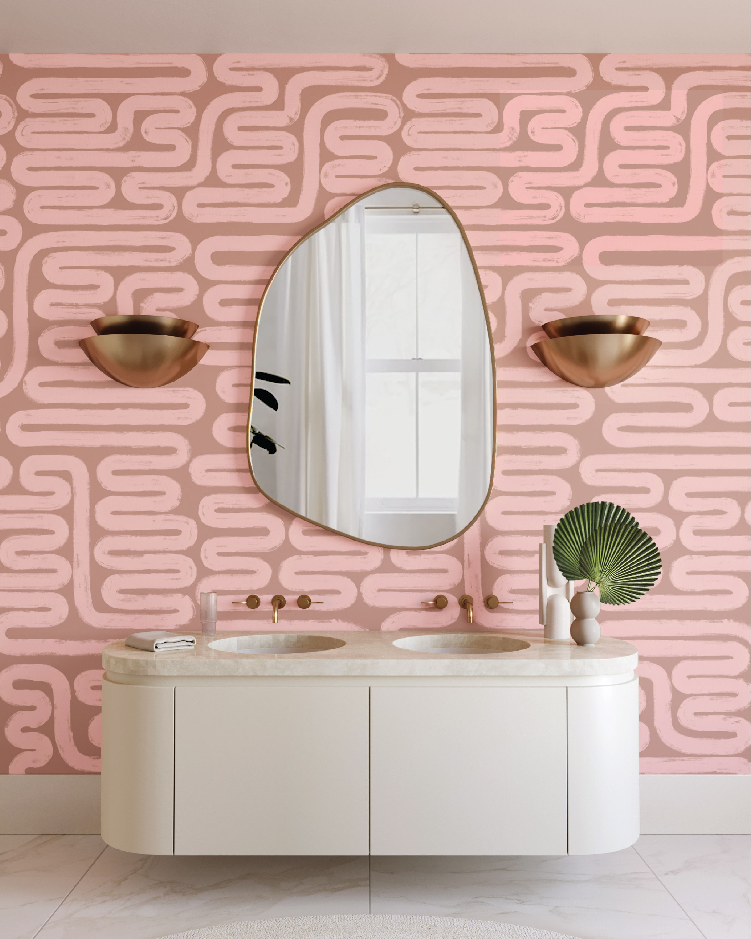 Pac-Man© Wallpaper in Cactus Blossom