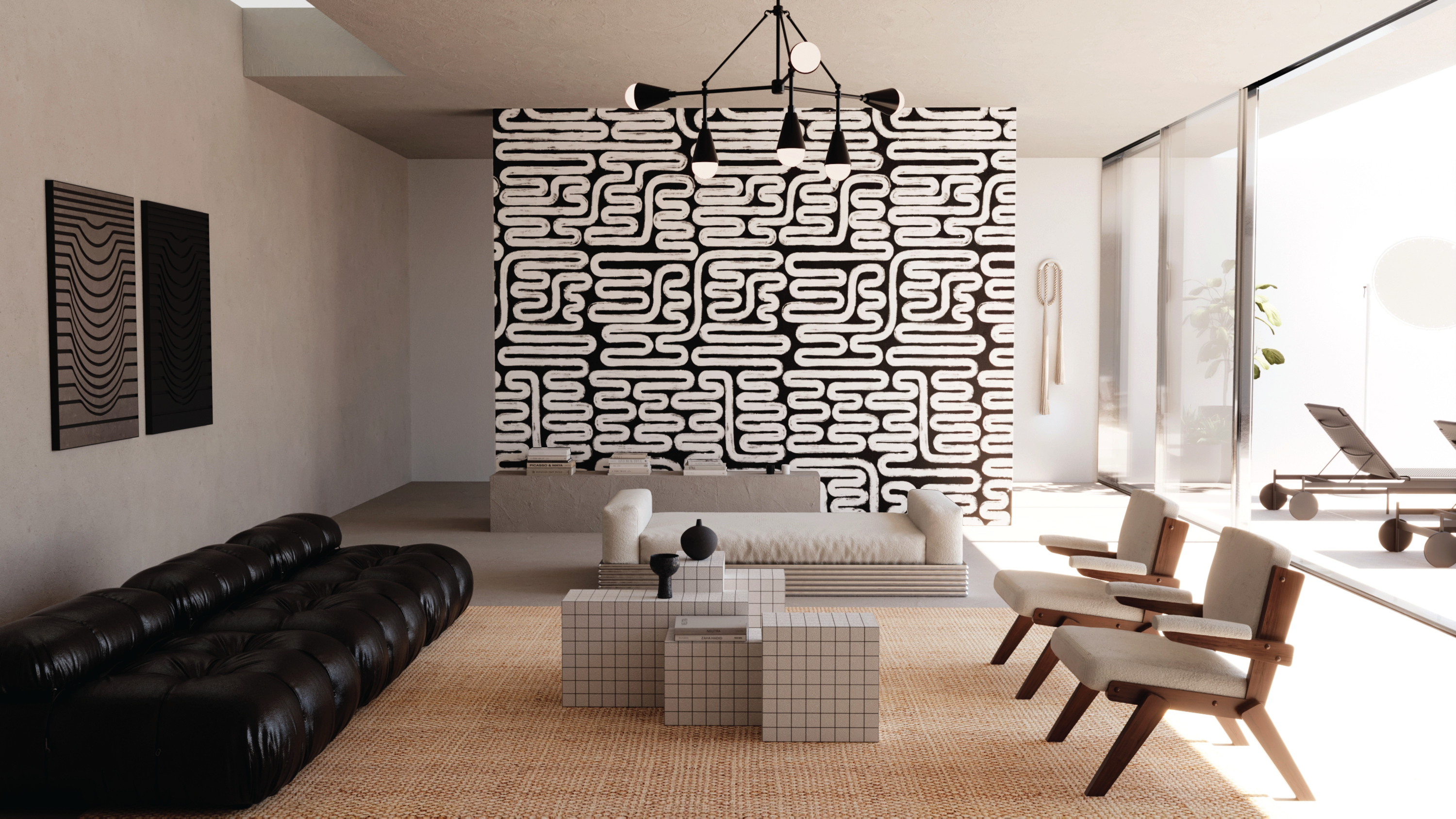 Pac-Man© Wallpaper in Charcoal Black