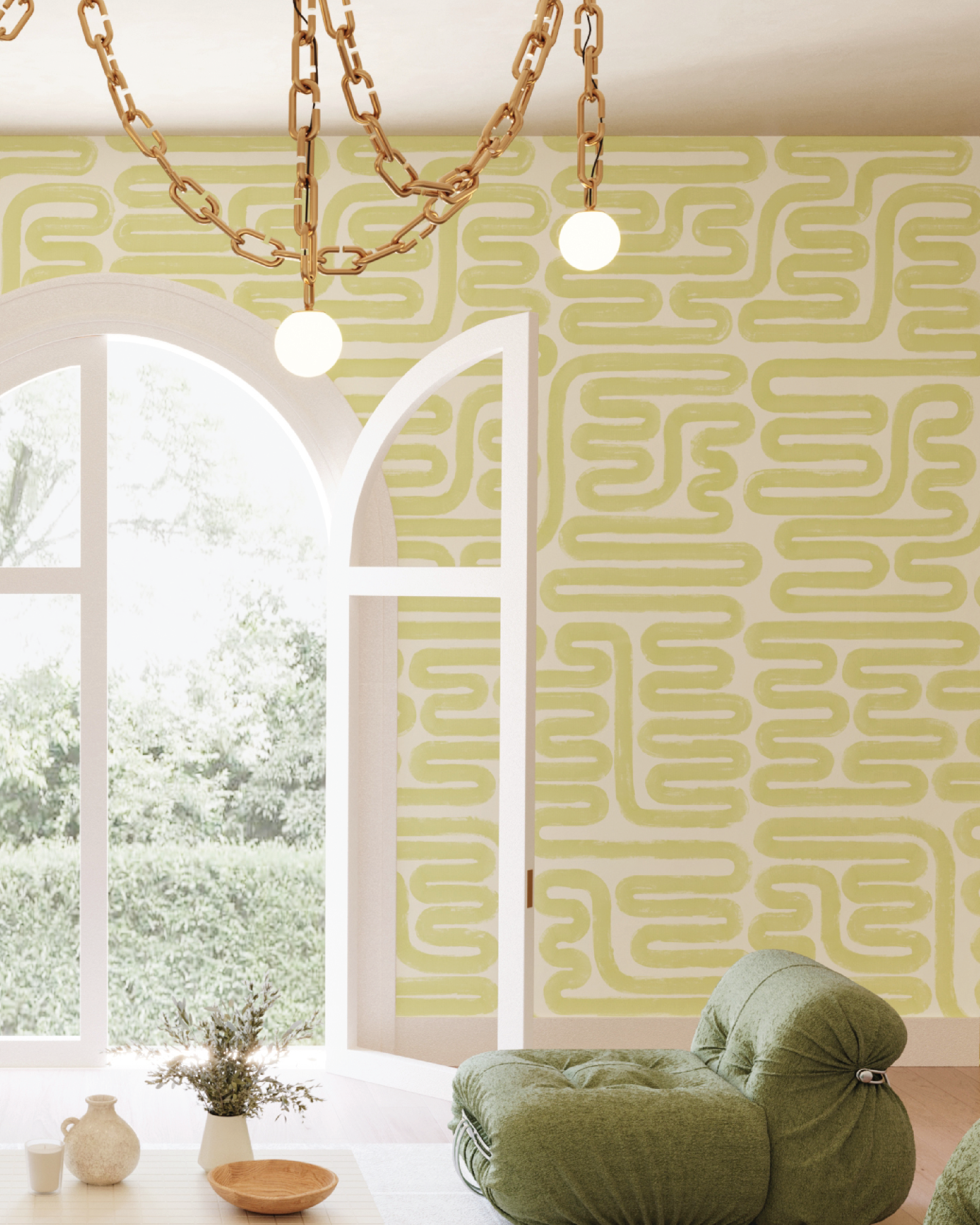 Pac-Man© Wallpaper in Kiwi