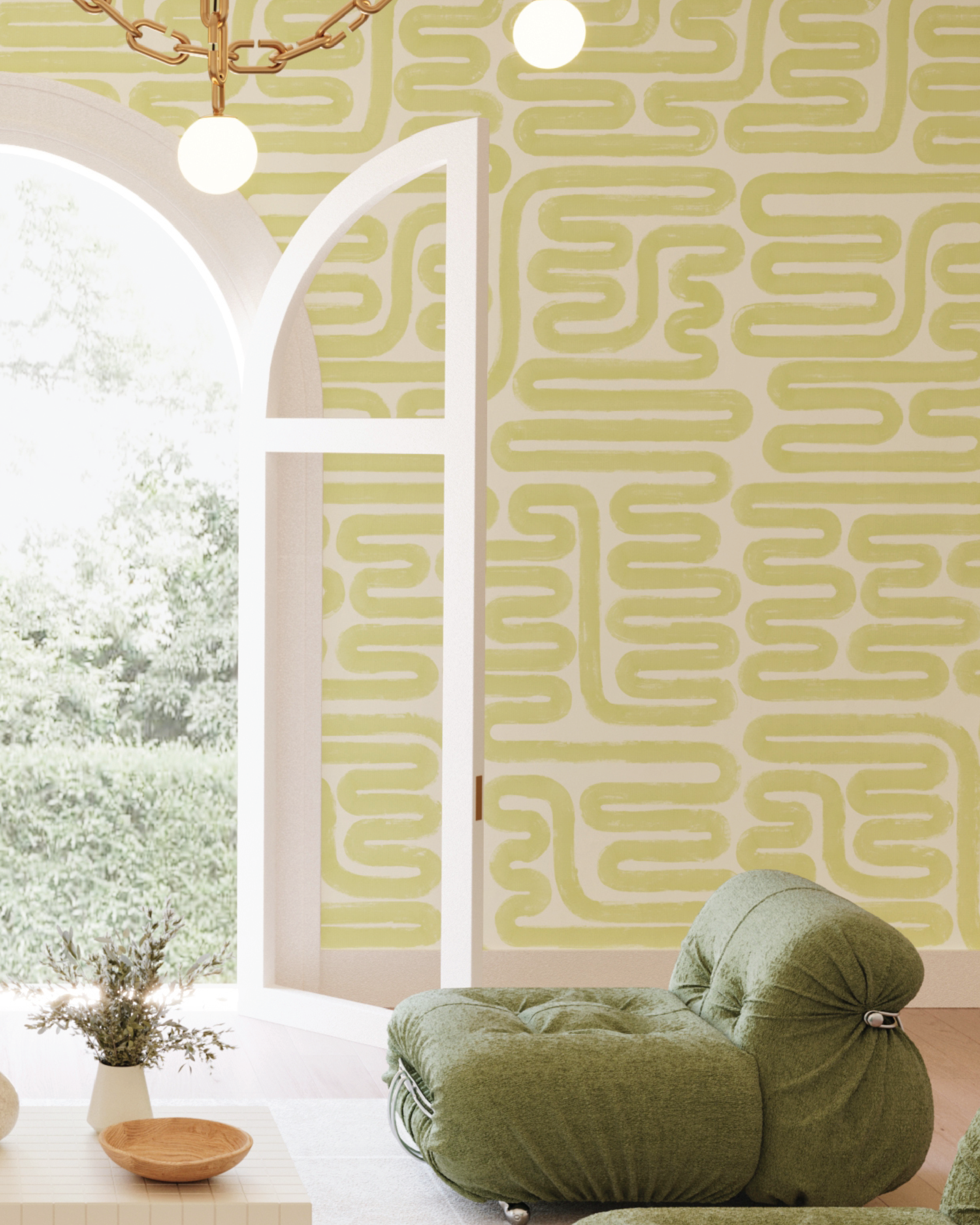 Pac-Man© Wallpaper in Kiwi