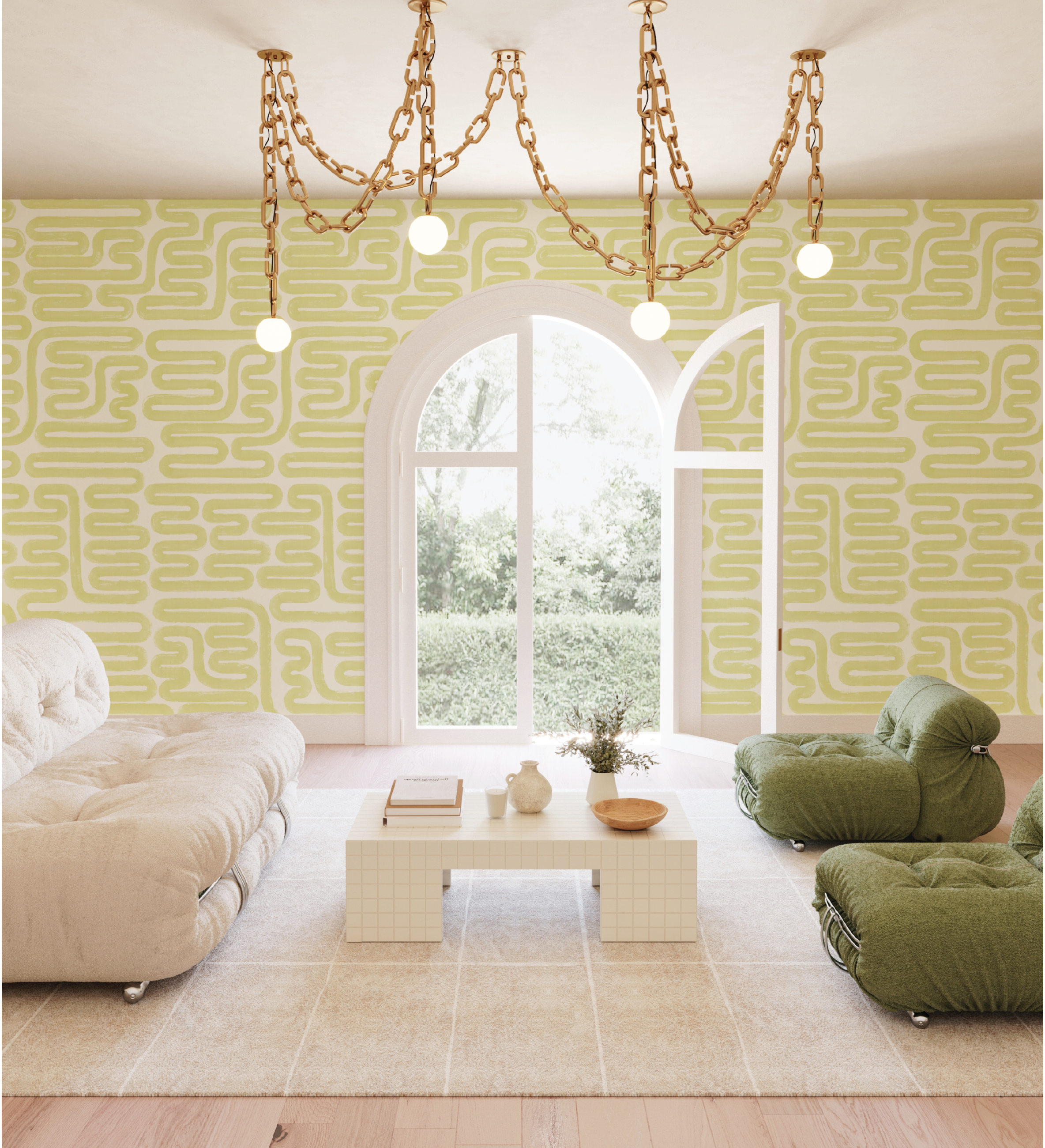 Pac-Man© Wallpaper in Kiwi