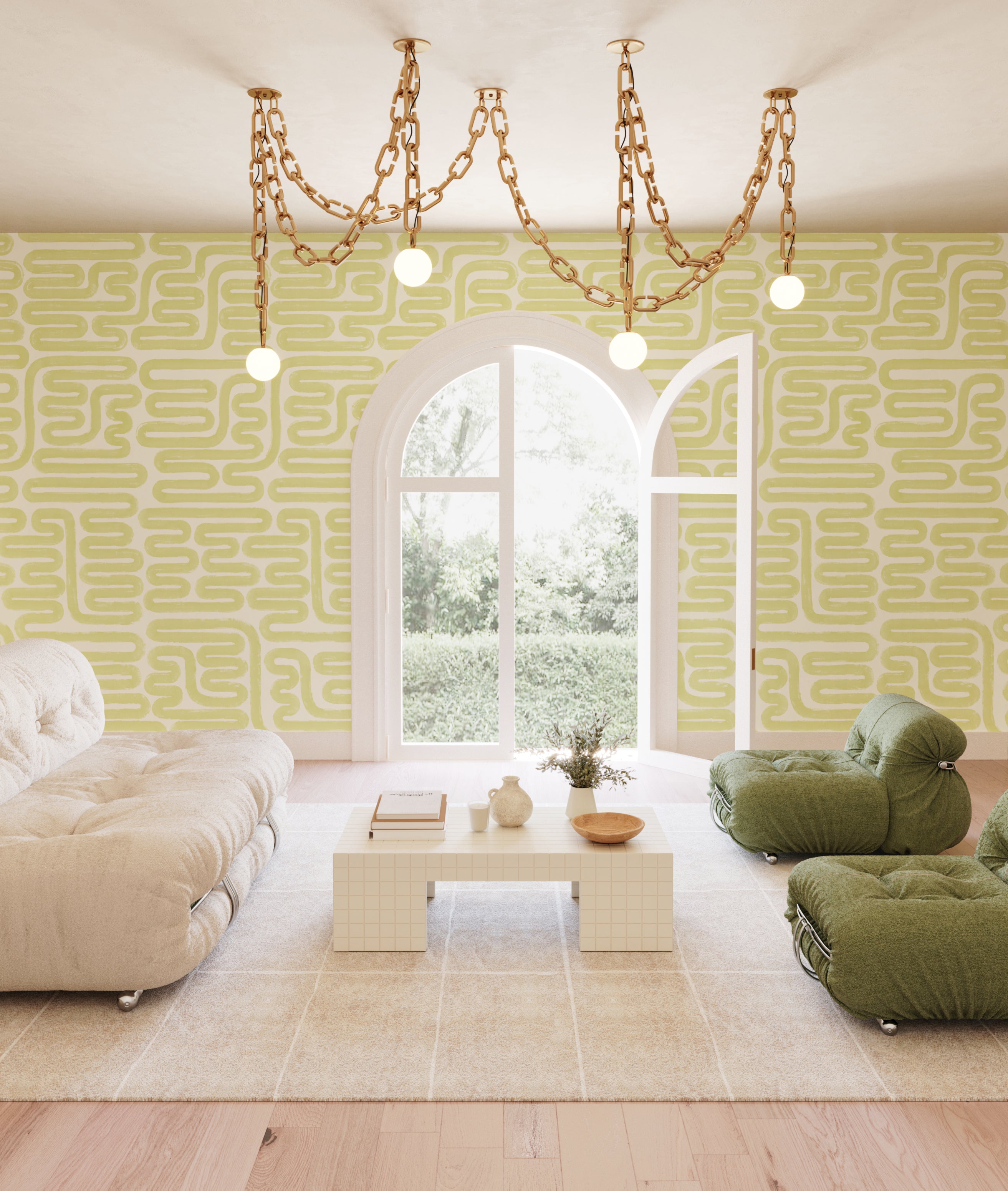 Pac-Man© Wallpaper in Kiwi