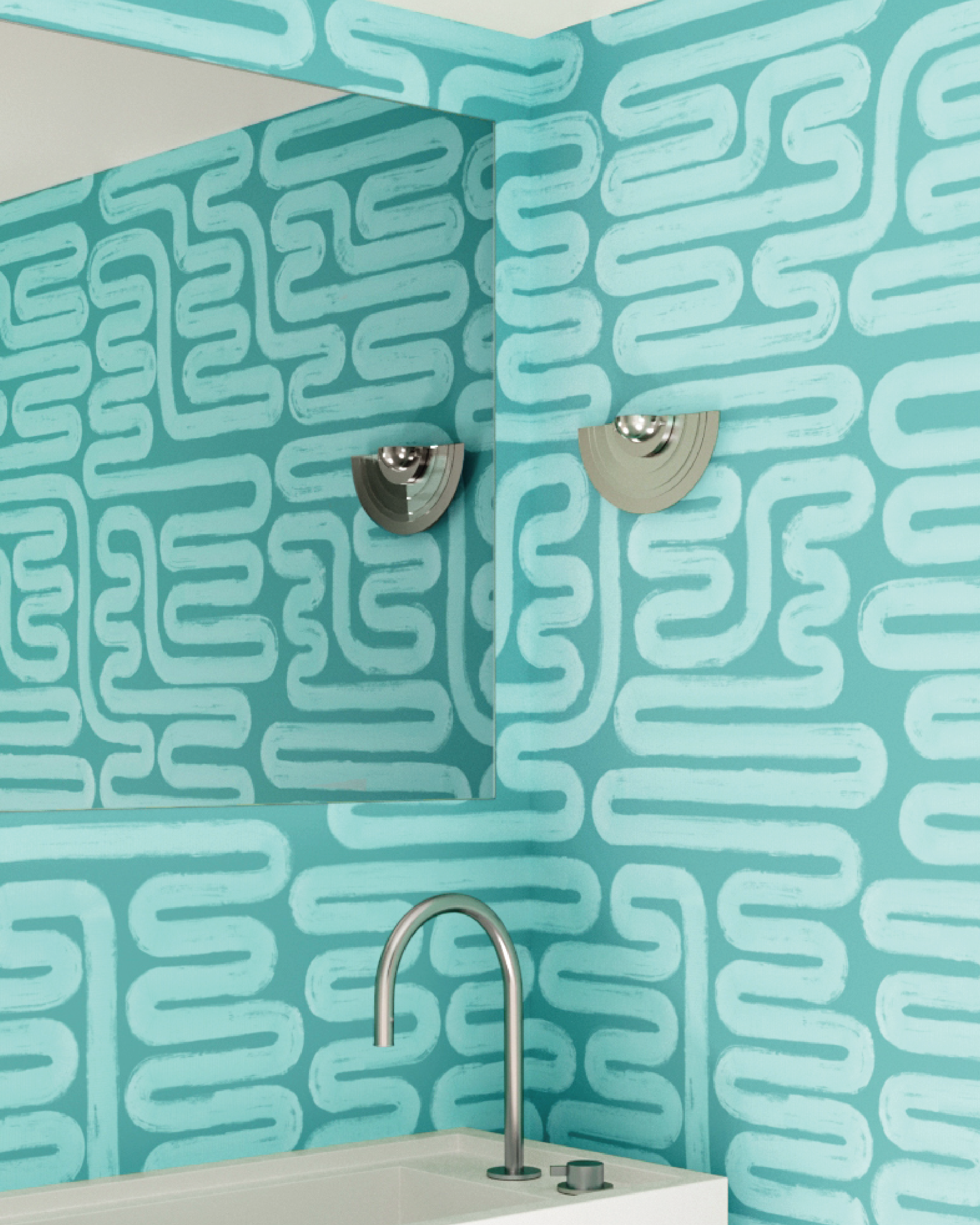 Pac-Man© Wallpaper in Lagoon