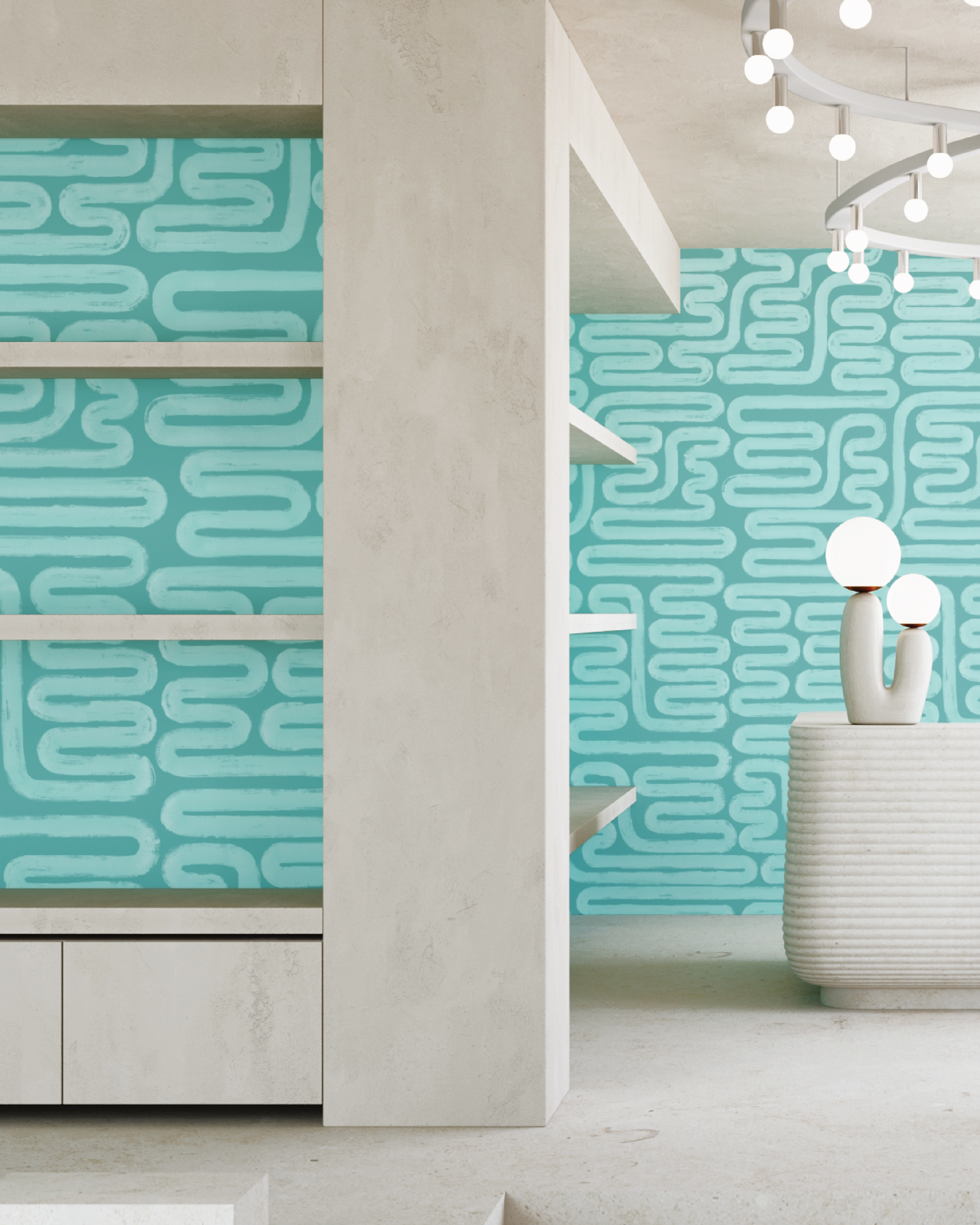 Pac-Man© Wallpaper in Lagoon