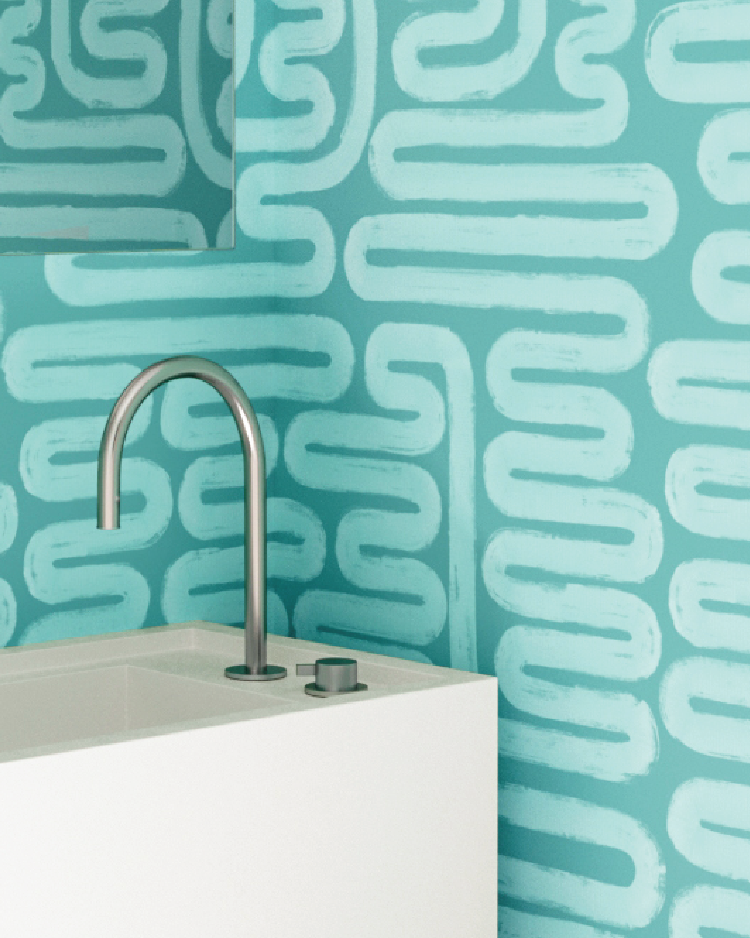 Pac-Man© Wallpaper in Lagoon