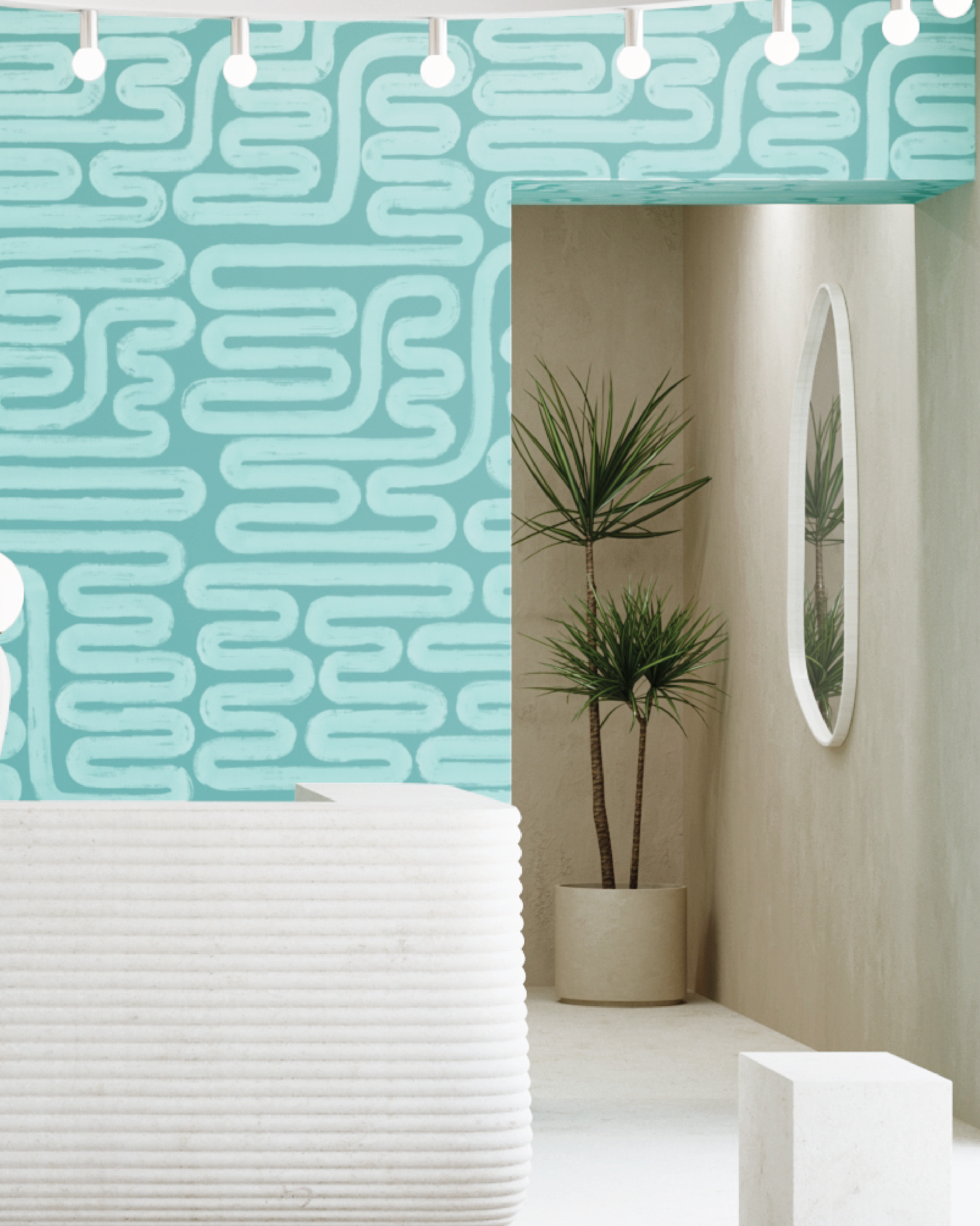 Pac-Man© Wallpaper in Lagoon