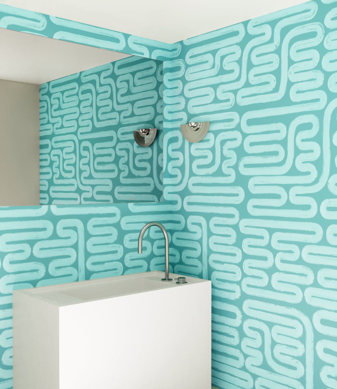 Pac-Man© Wallpaper in Lagoon