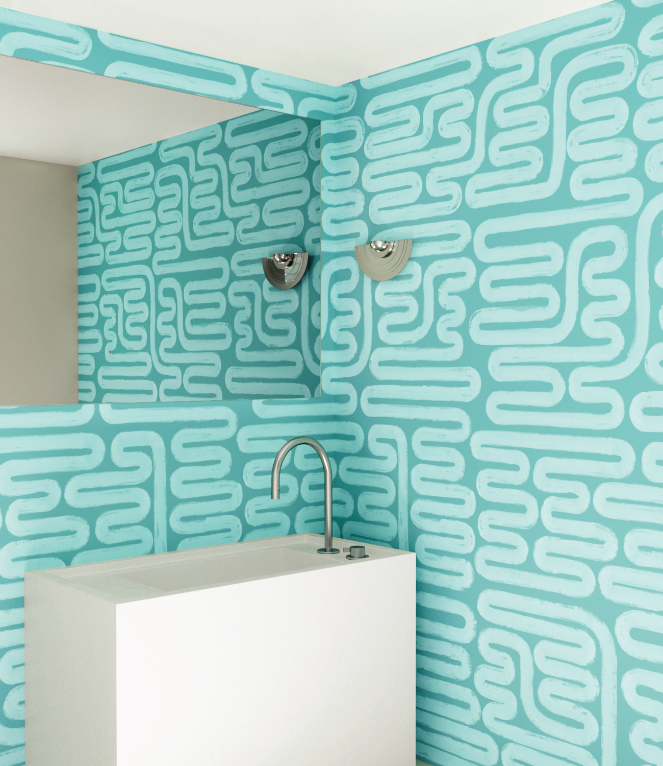 Pac-Man© Wallpaper in Lagoon