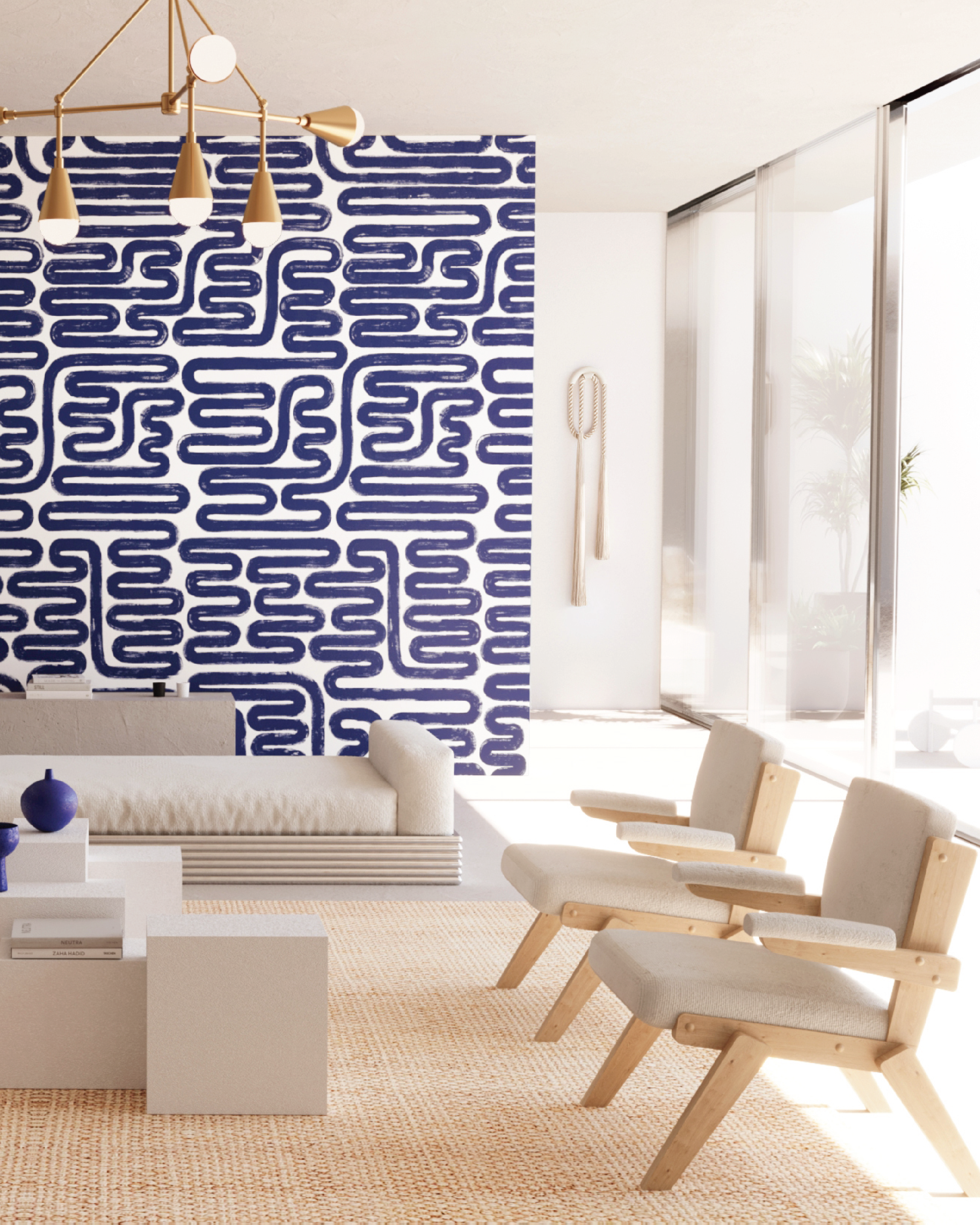 Pac-Man© Wallpaper in Navy