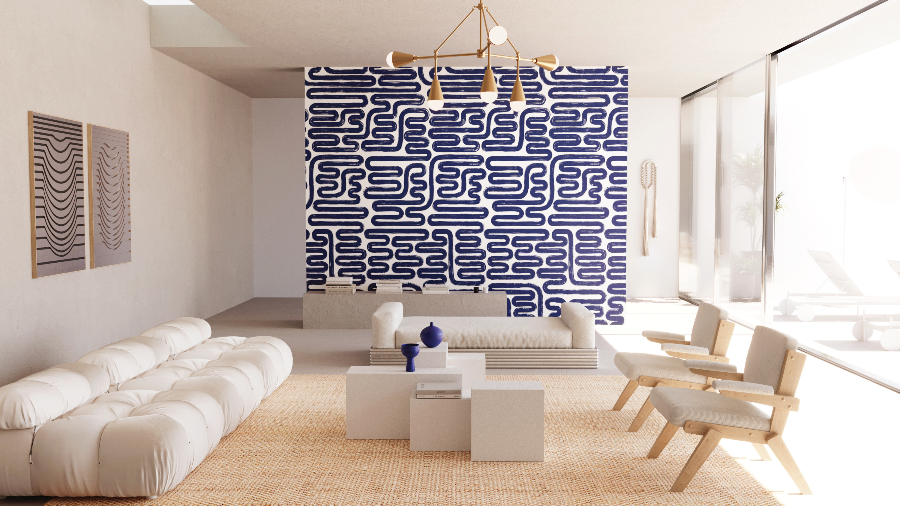 Pac-Man© Wallpaper in Navy