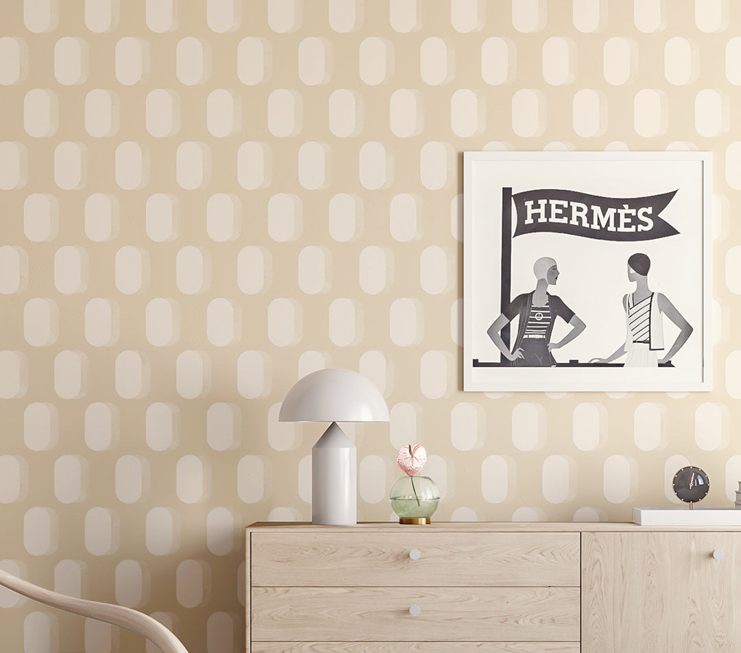 Pillbox© Wallpaper in Cremé