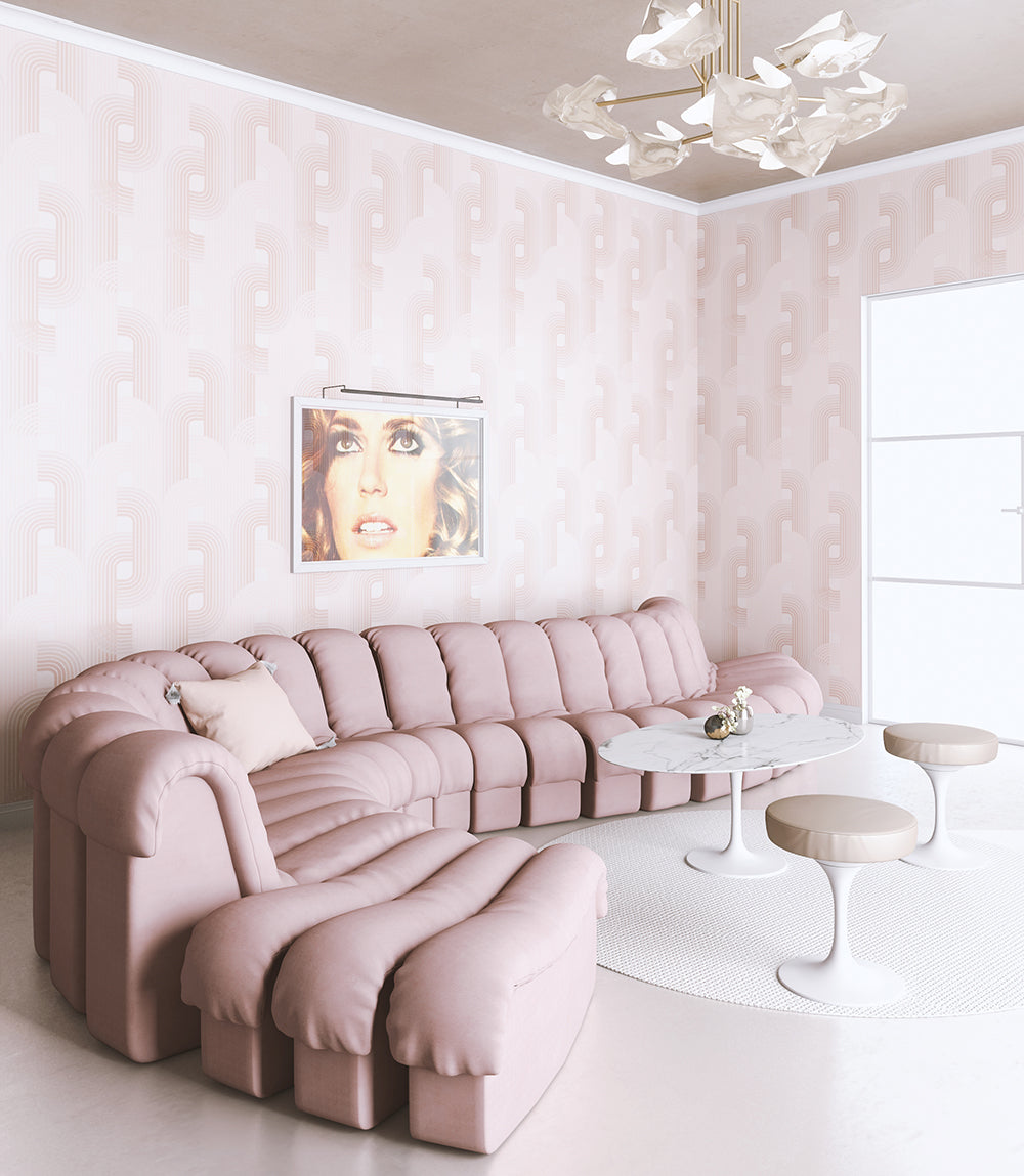 Raceway© Wallpaper in Blush