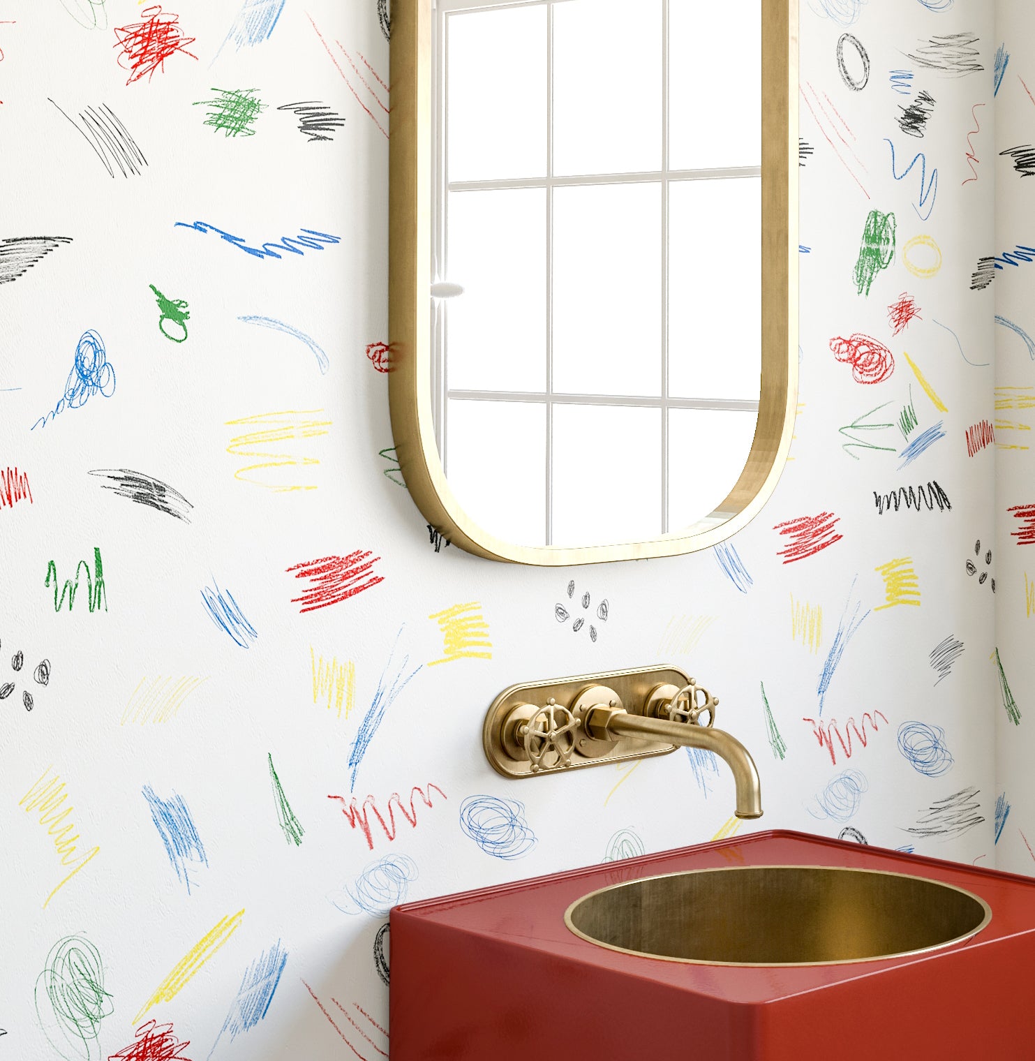 Scribble© Wallpaper in Primary