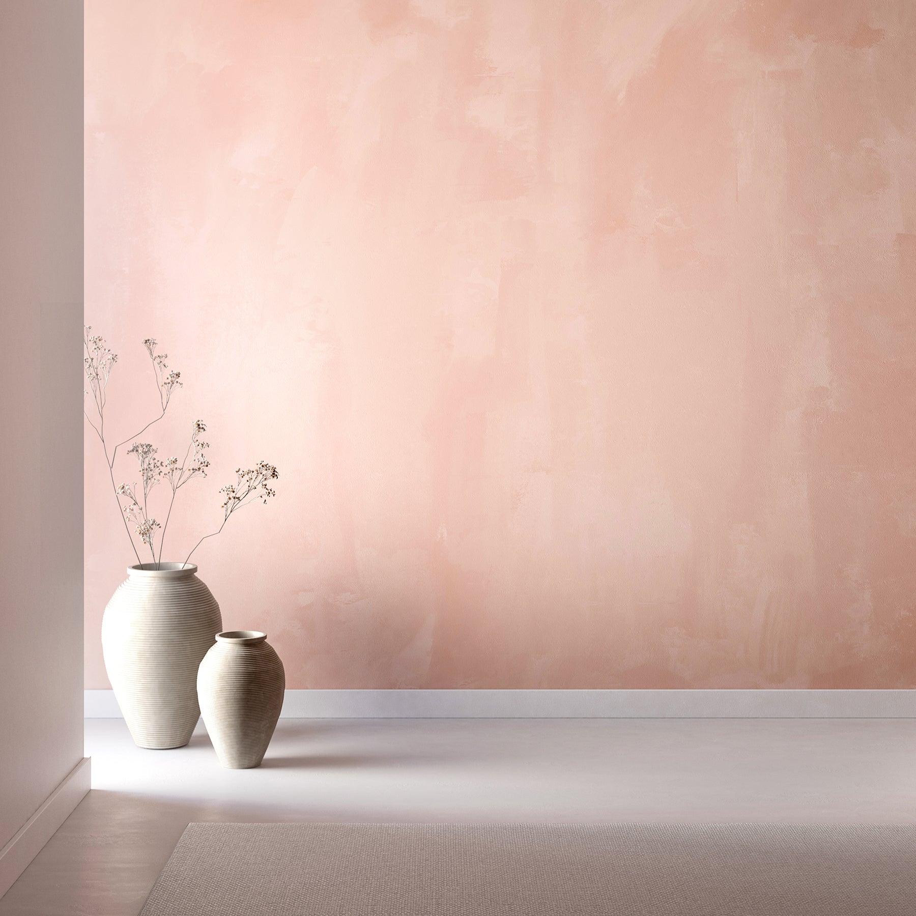 Rock Steady© Mural Wallpaper in Blush