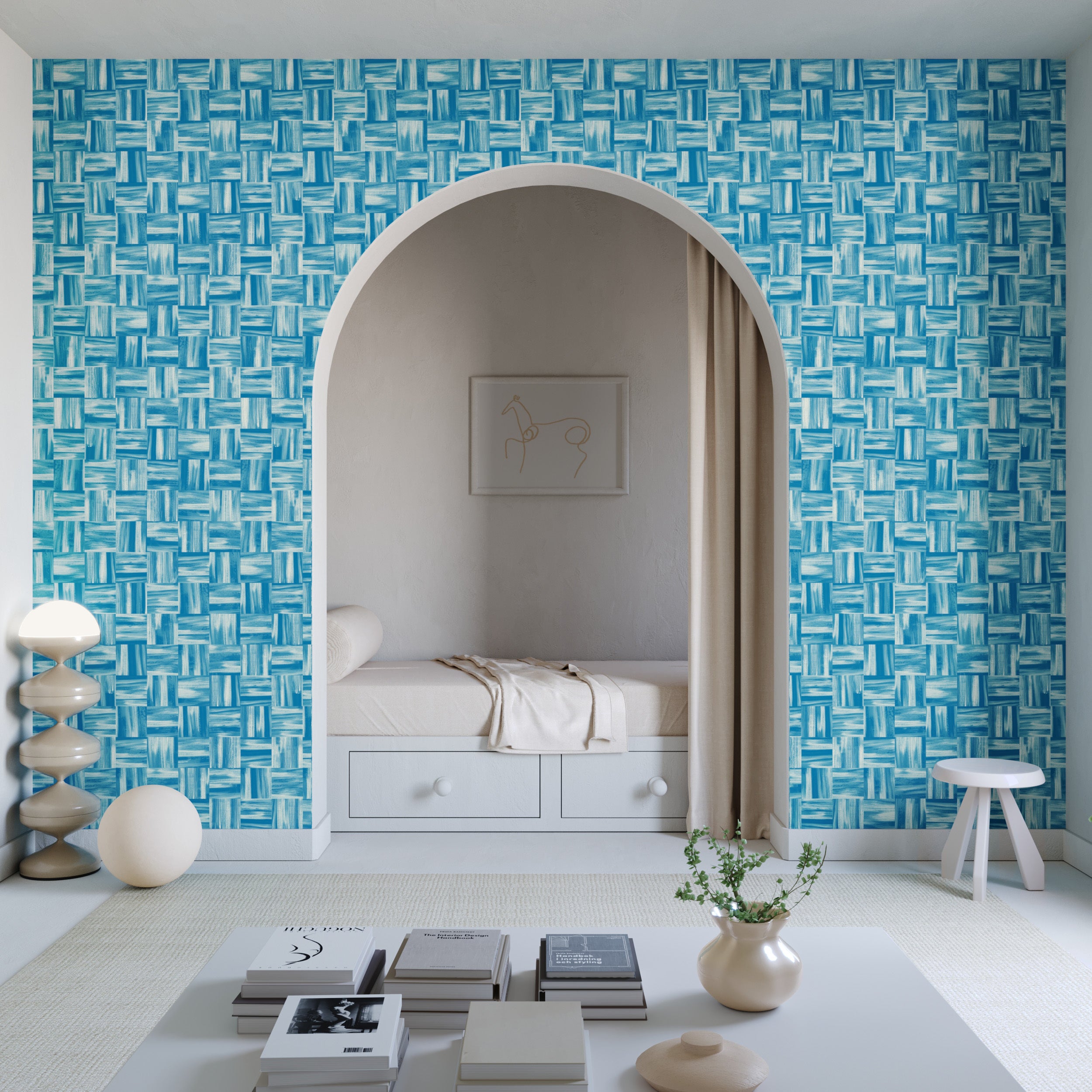 Saachi© Wallpaper in Cerulean