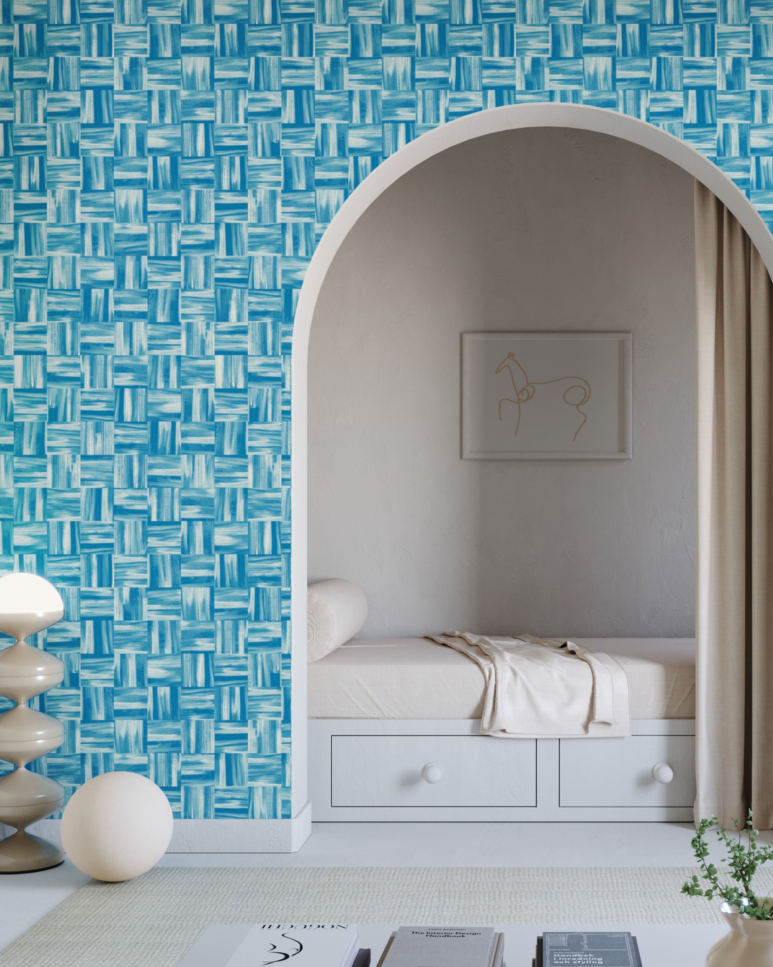 Saachi© Wallpaper in Cerulean