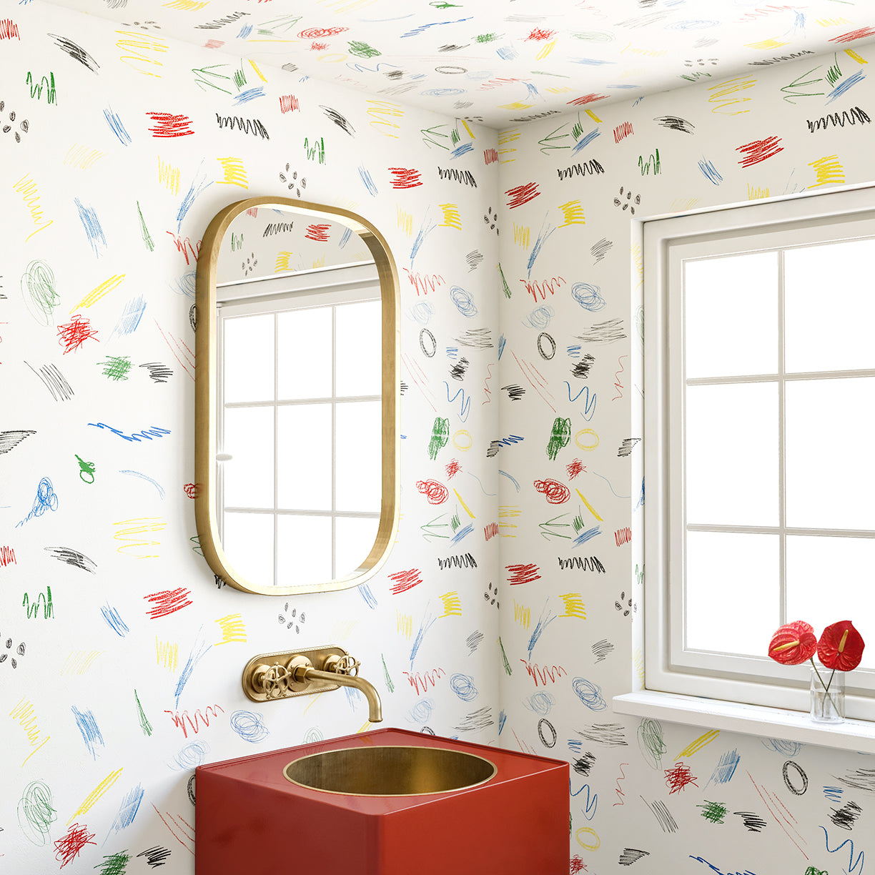 Scribble© Wallpaper in Primary