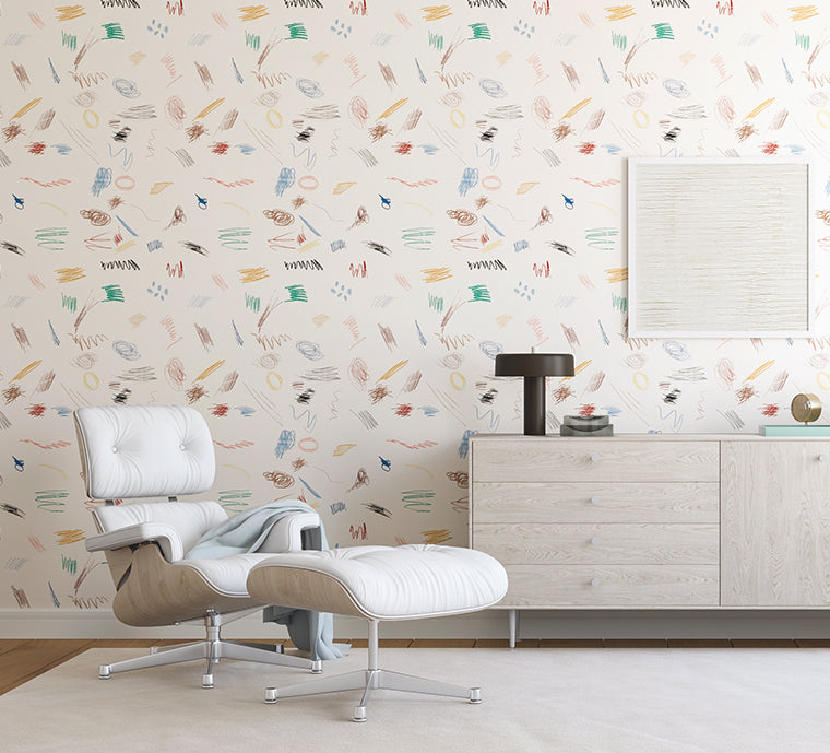 Scribble© Wallpaper in Multicolor