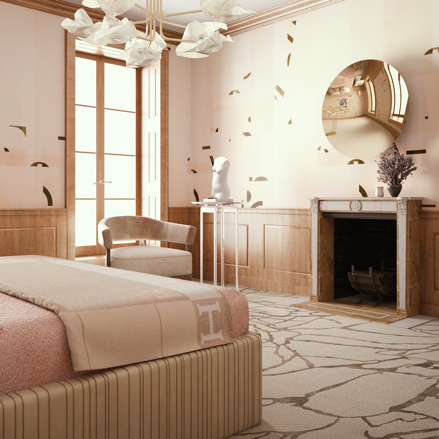 Shape Shifter© Mural Wallpaper in Blush