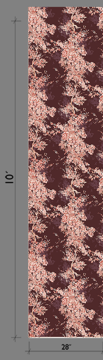 Prairie Fleur© Wallpaper in Burgundy