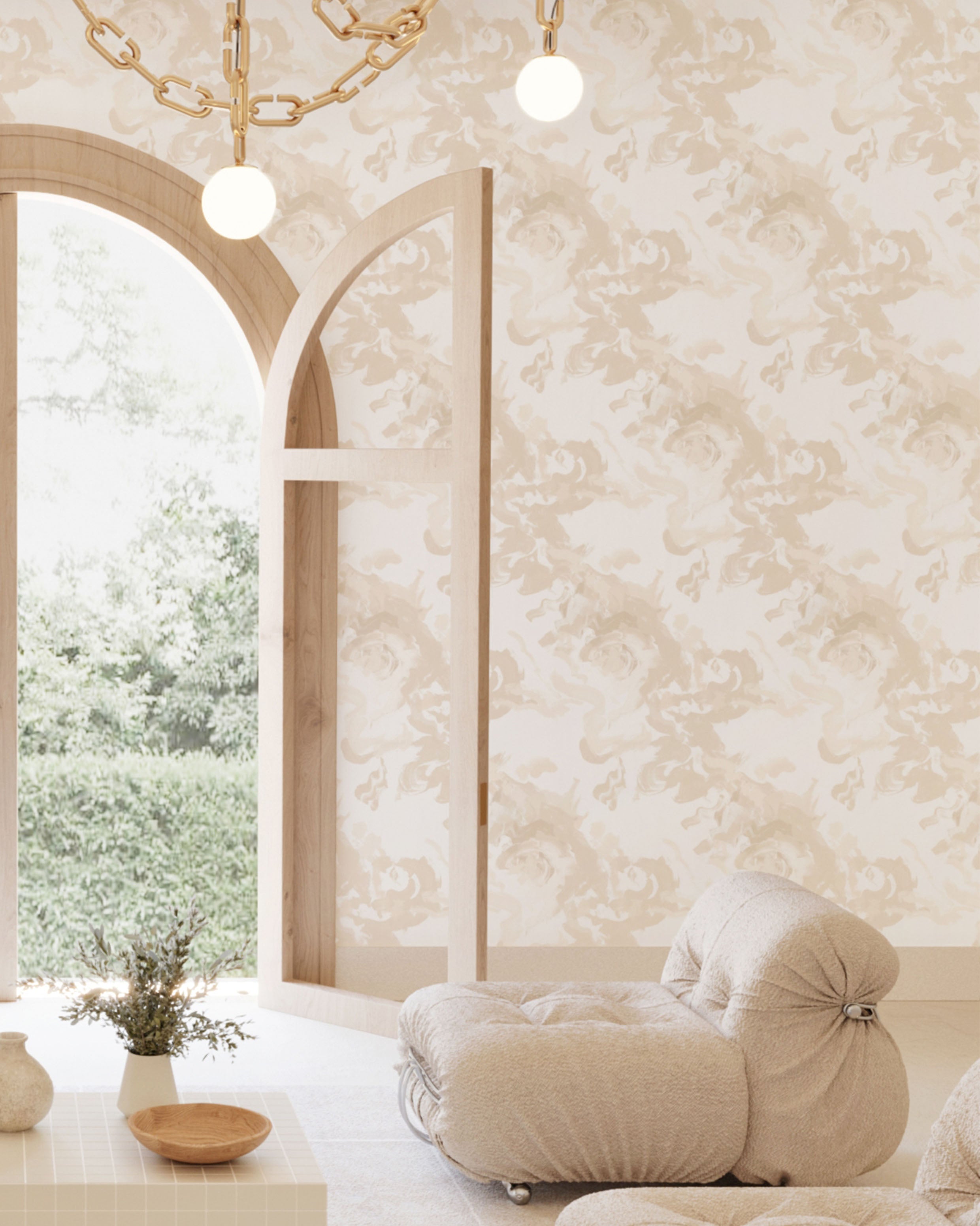 Tempest© Wallpaper in Cremé