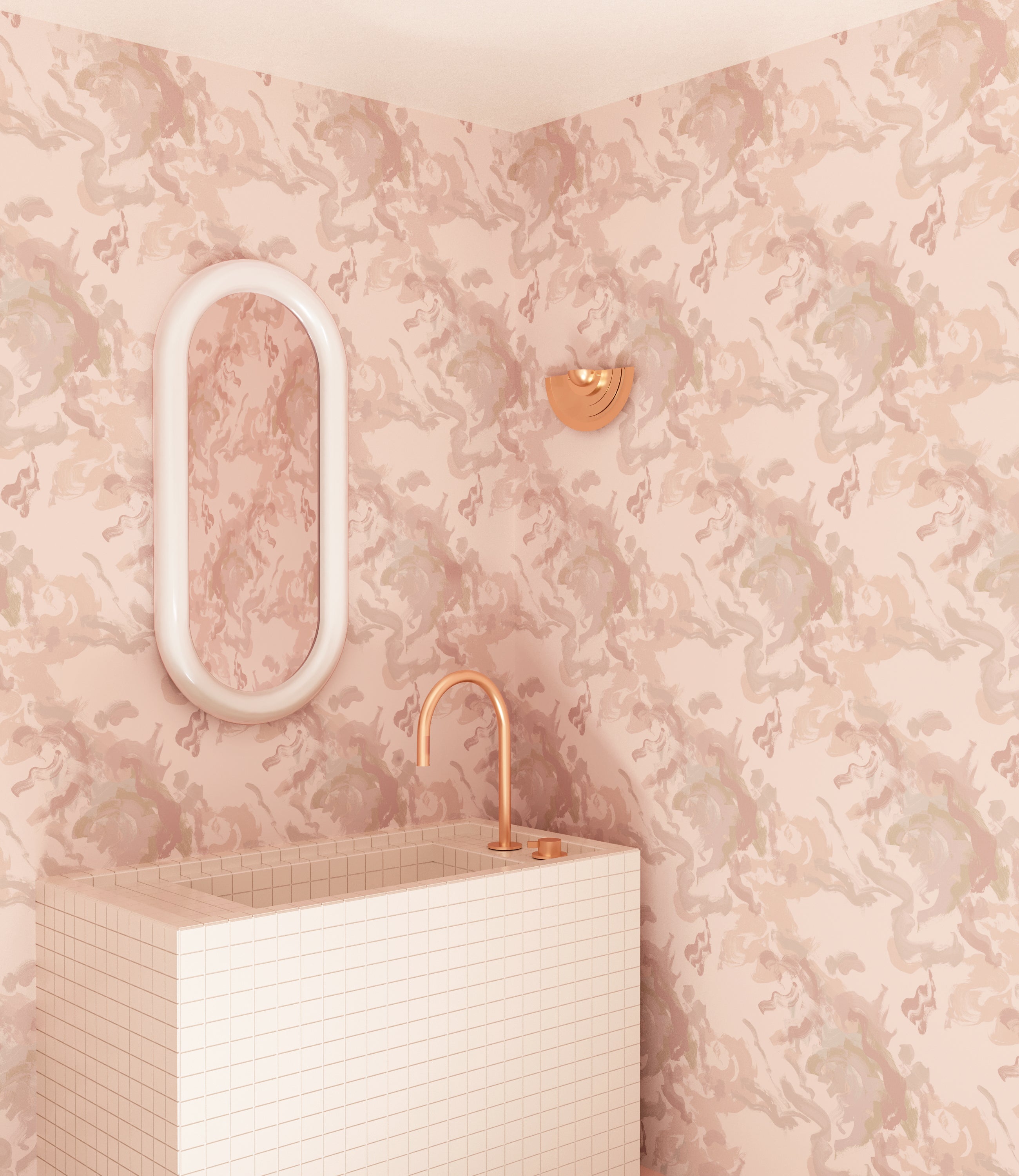 Tempest© Wallpaper in Rosebud