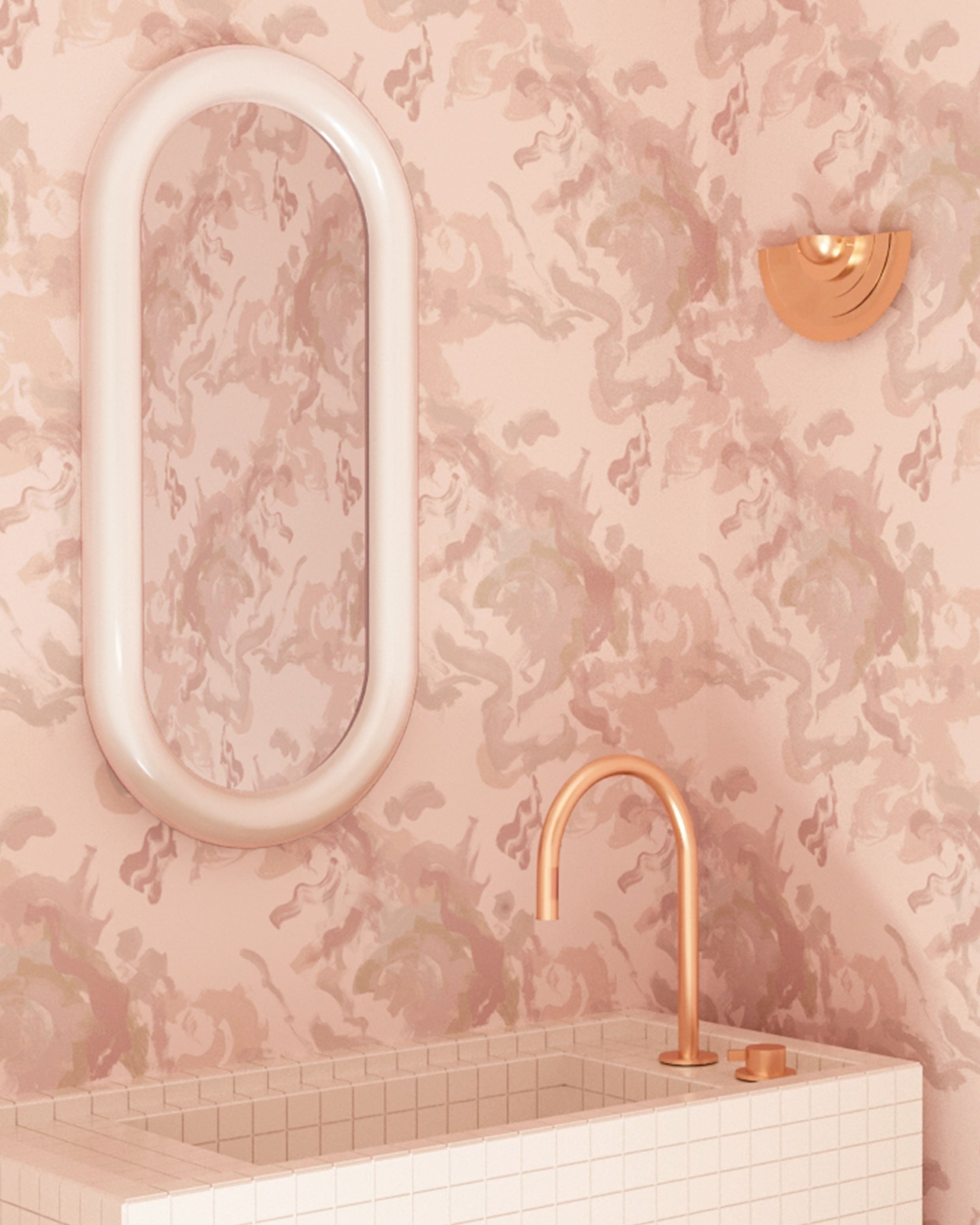 Tempest© Wallpaper in Rosebud