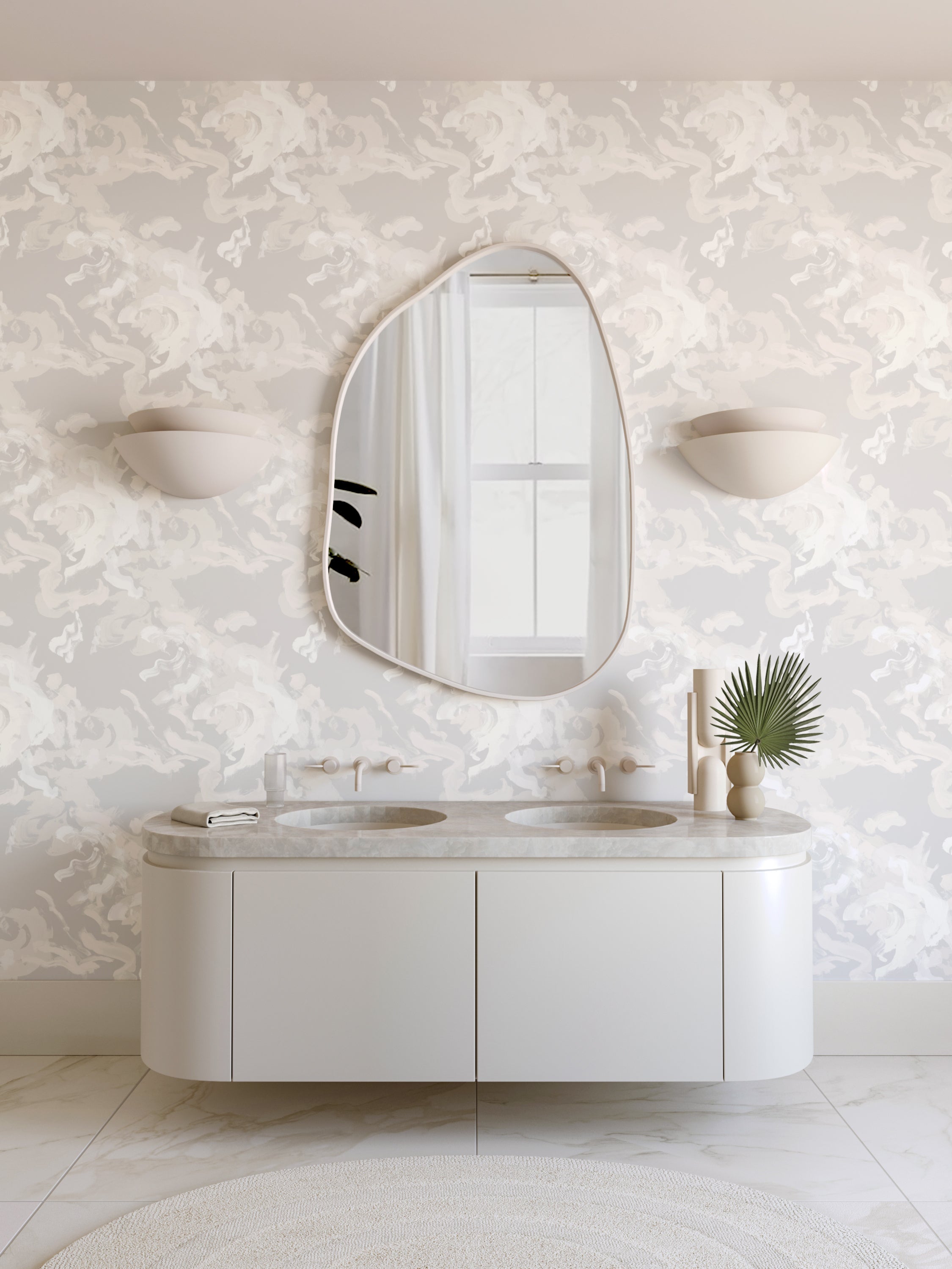 Tempest© Wallpaper in Warm Grey