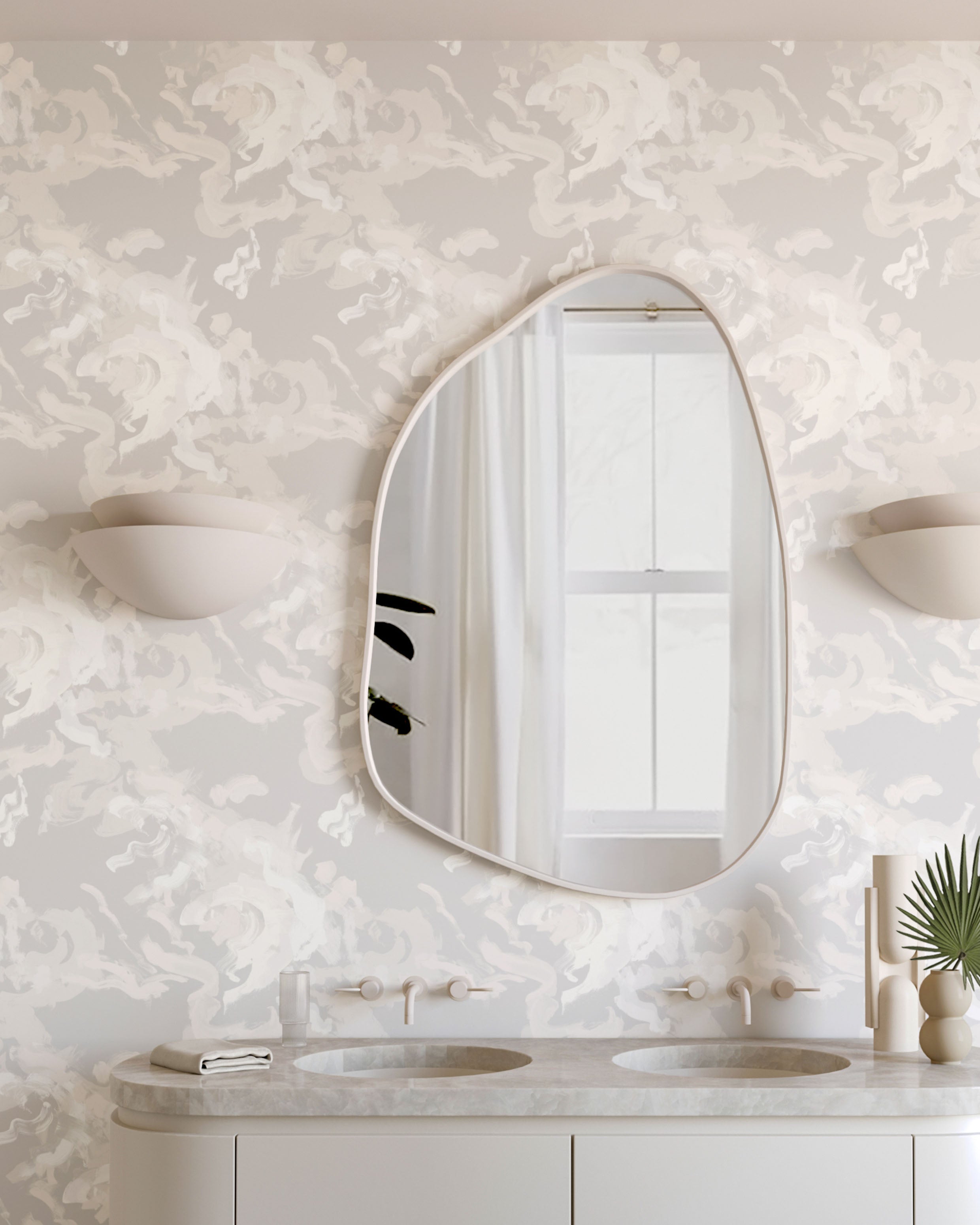 Tempest© Wallpaper in Warm Grey