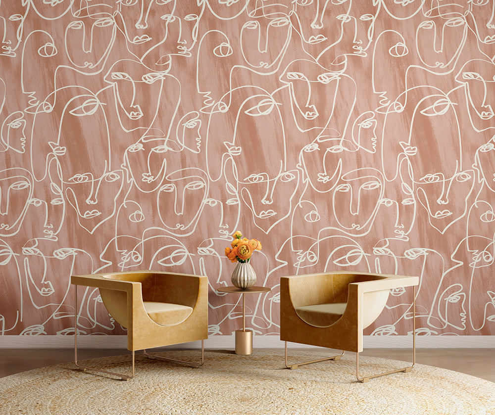 Femme© Wallpaper in Terracotta