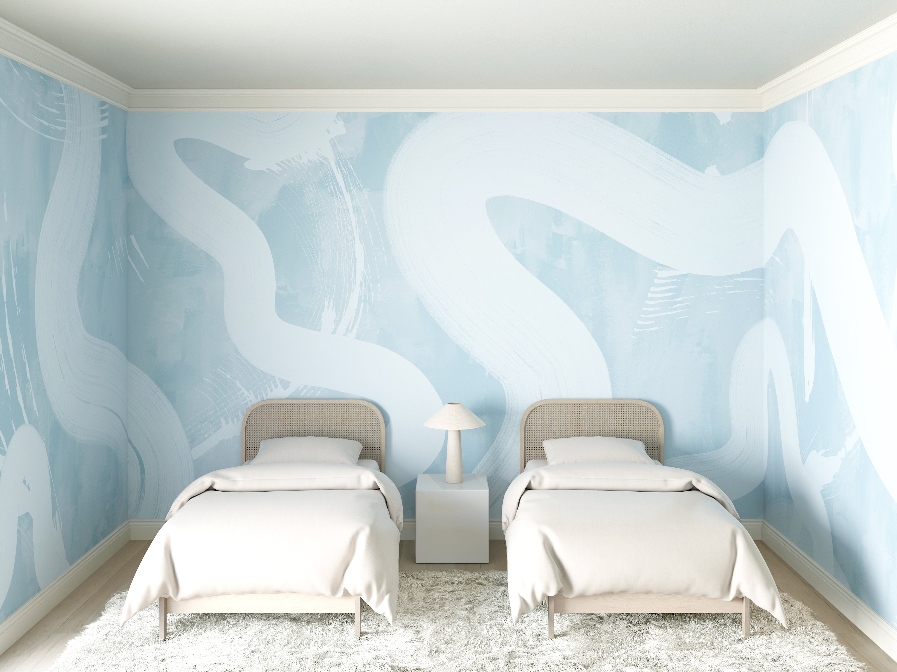 Untamed© Mural Wallpaper in Powder Blue