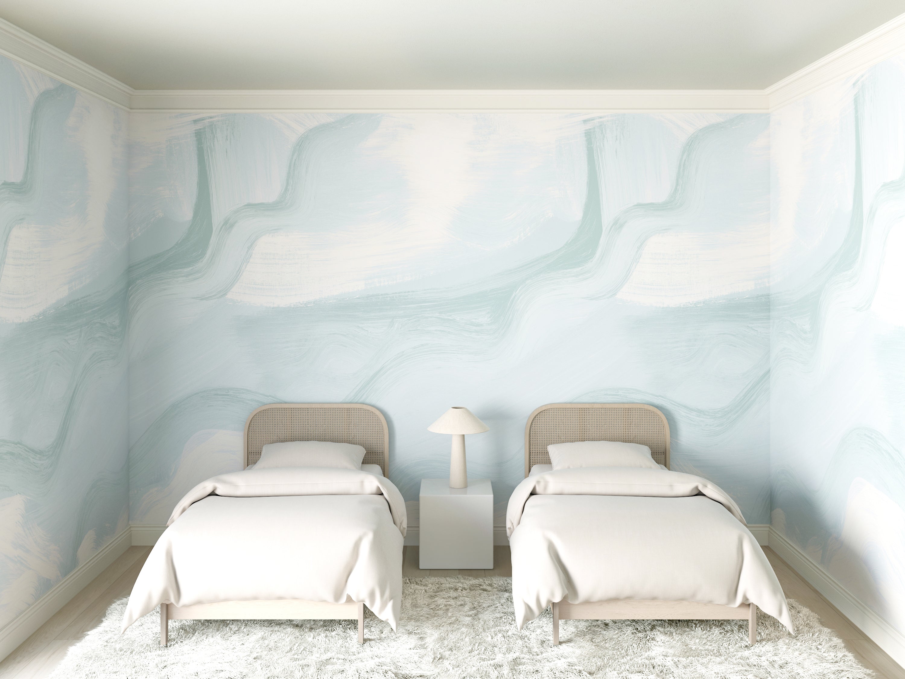 Modern Art© Mural Wallpaper in Powder Blue