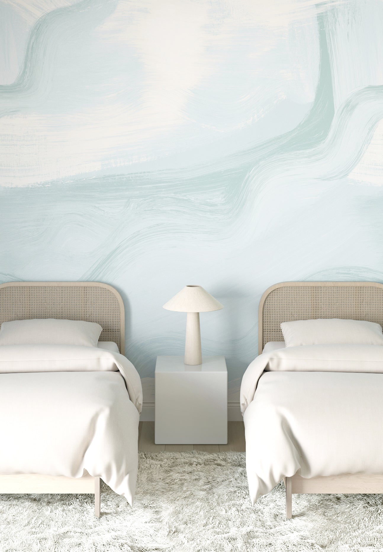 Modern Art© Mural Wallpaper in Powder Blue