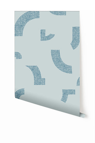 Crosshatch© Wallpaper in Blue