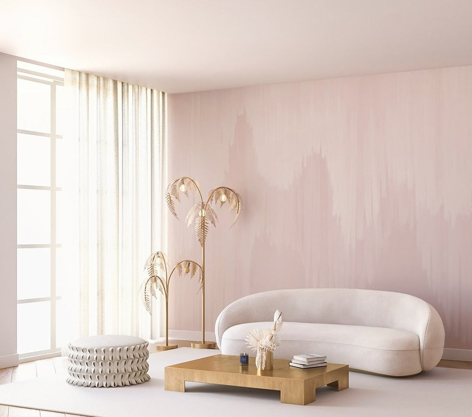 Wavelength© Mural Wallpaper in Blush