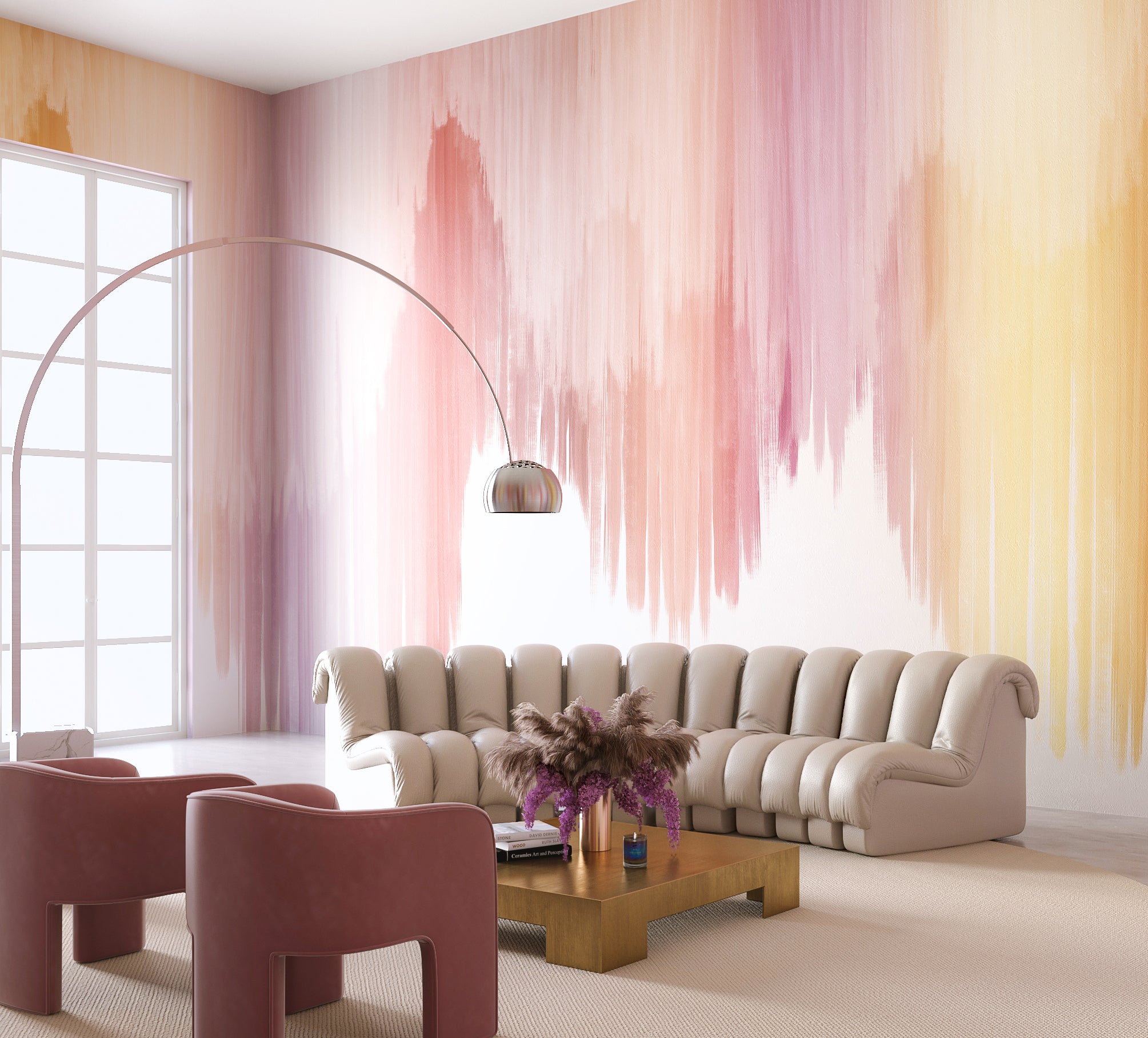 Wavelength© Mural Wallpaper in Lilac
