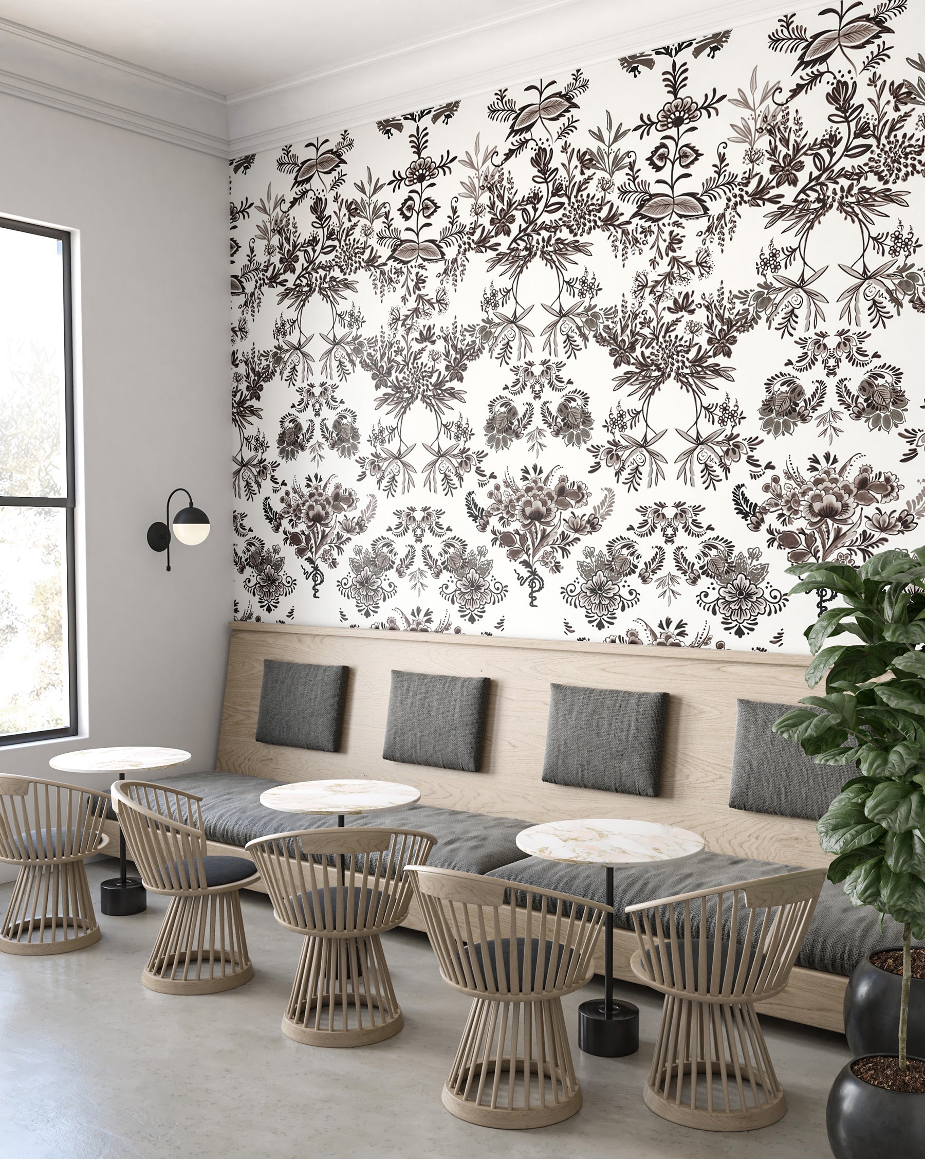 Delft© Mural Wallpaper in Black