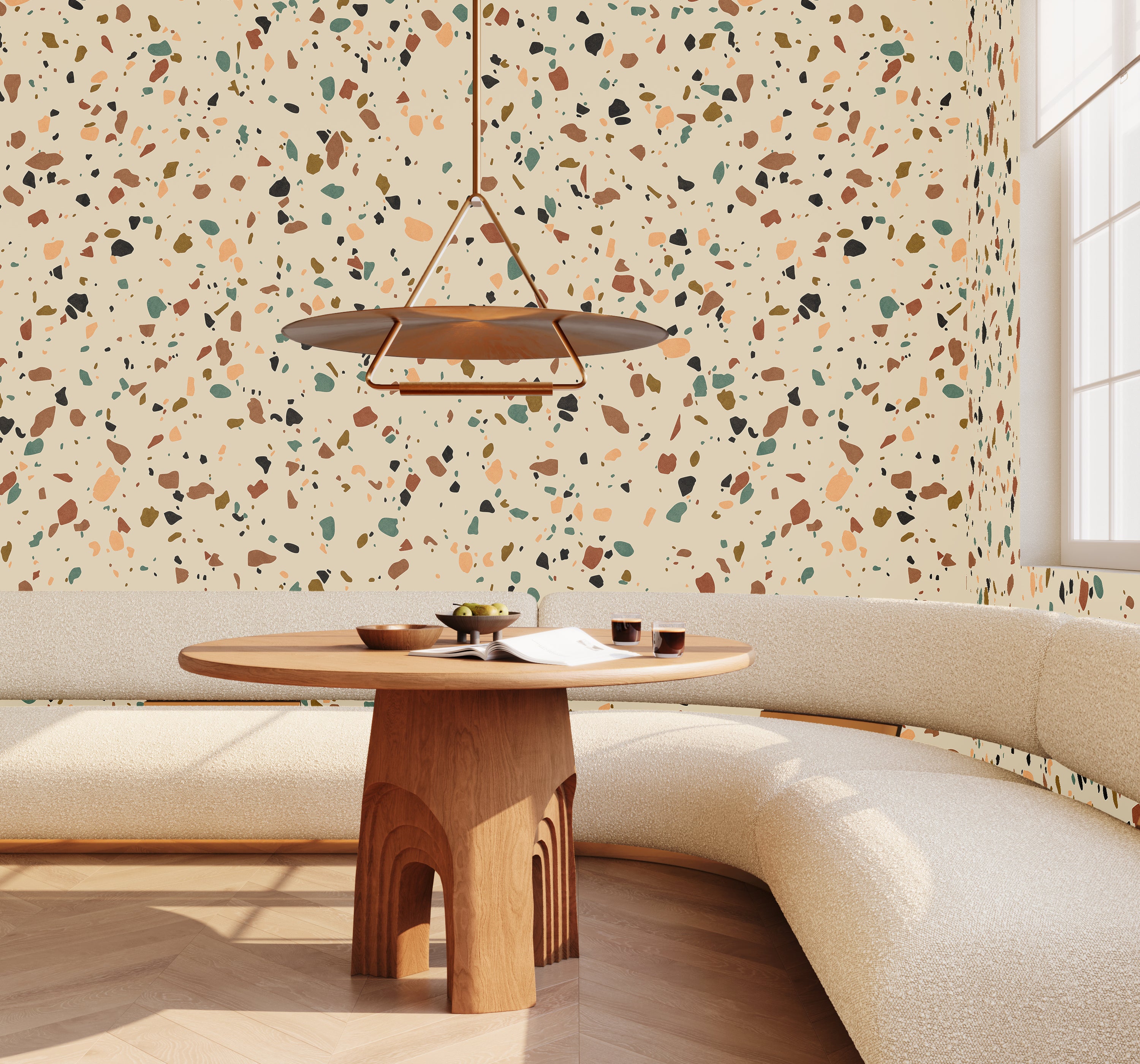 Terrazzo II© Wallpaper in Multicolor Creme